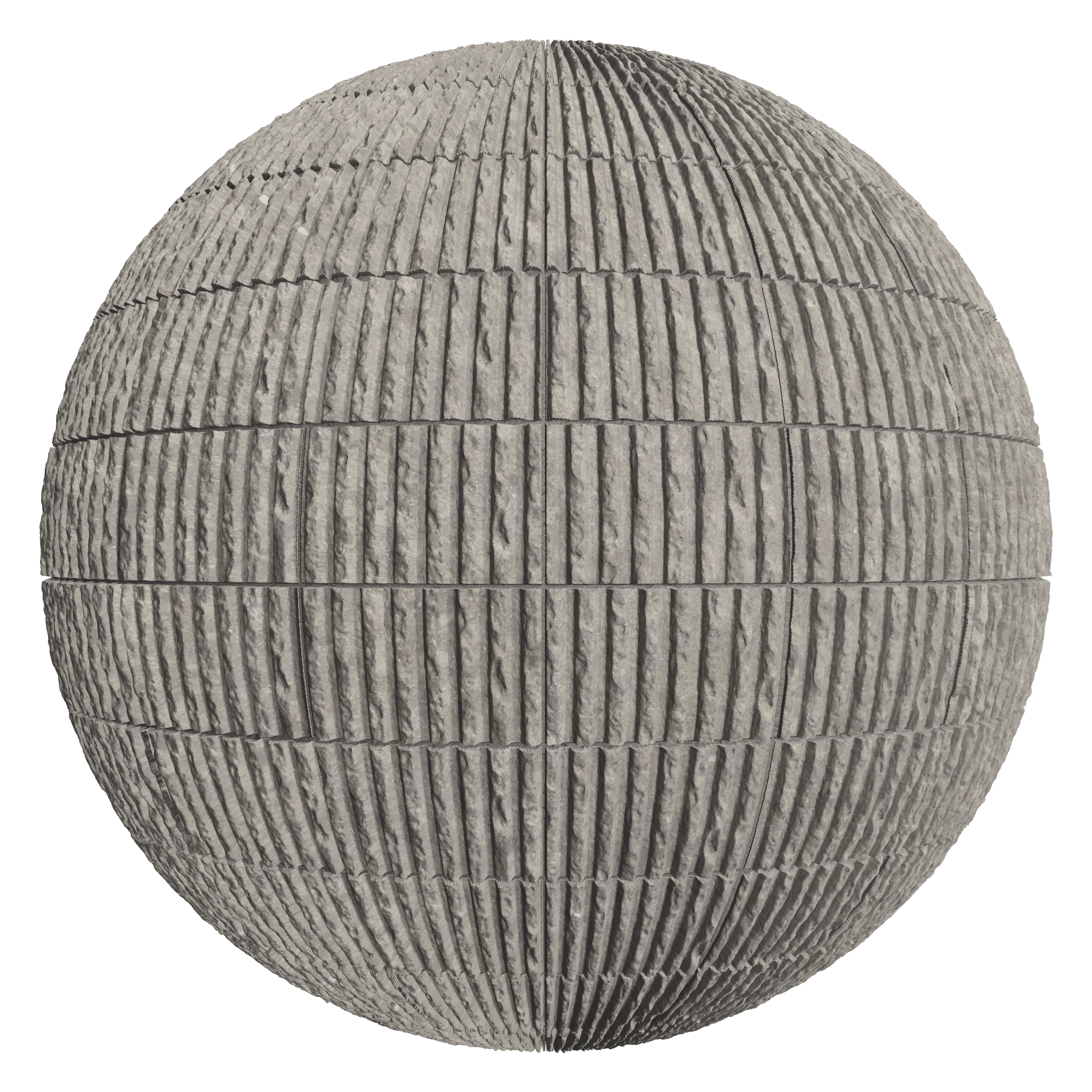 3D sphere preview of Bush Hammered Concrete, Stack seamless texture