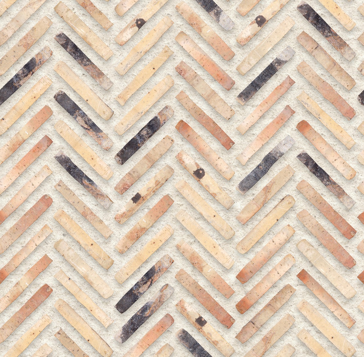 A seamless brick texture with corvus brick units arranged in a Herringbone pattern