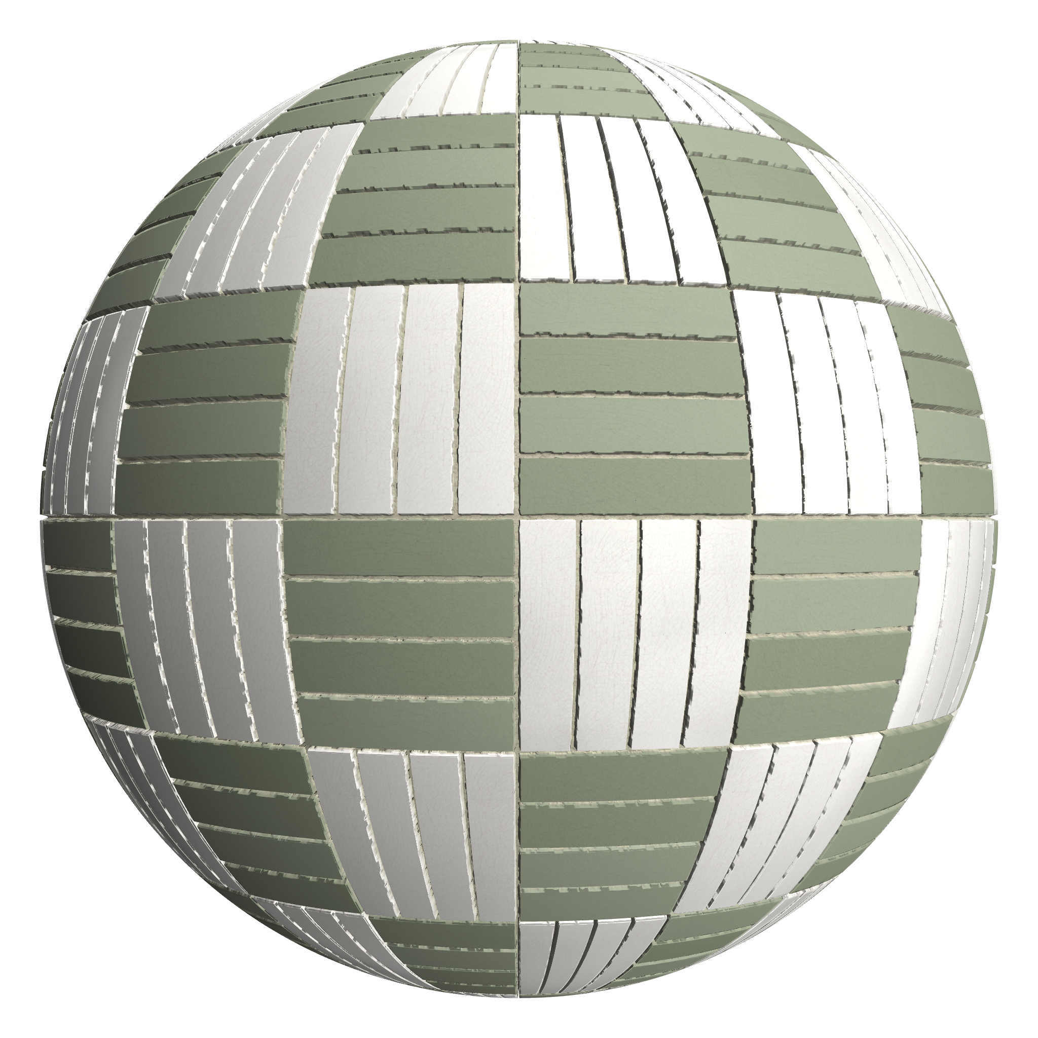 3D sphere preview of Crazing Tile, Basketweave seamless texture