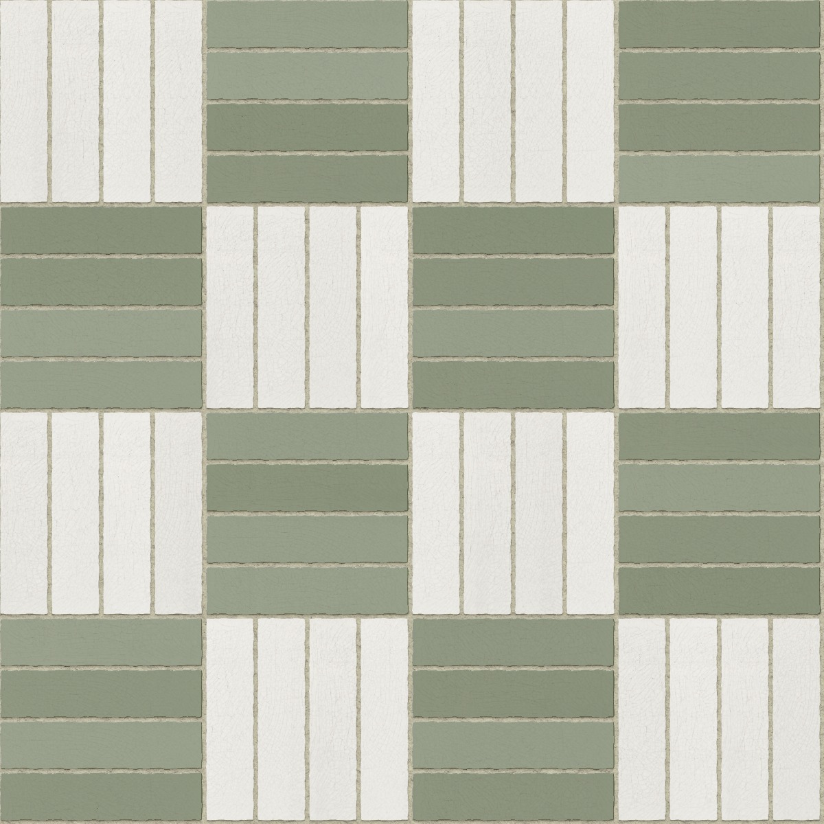 A seamless tile texture with crazing tile tiles arranged in a Basketweave pattern