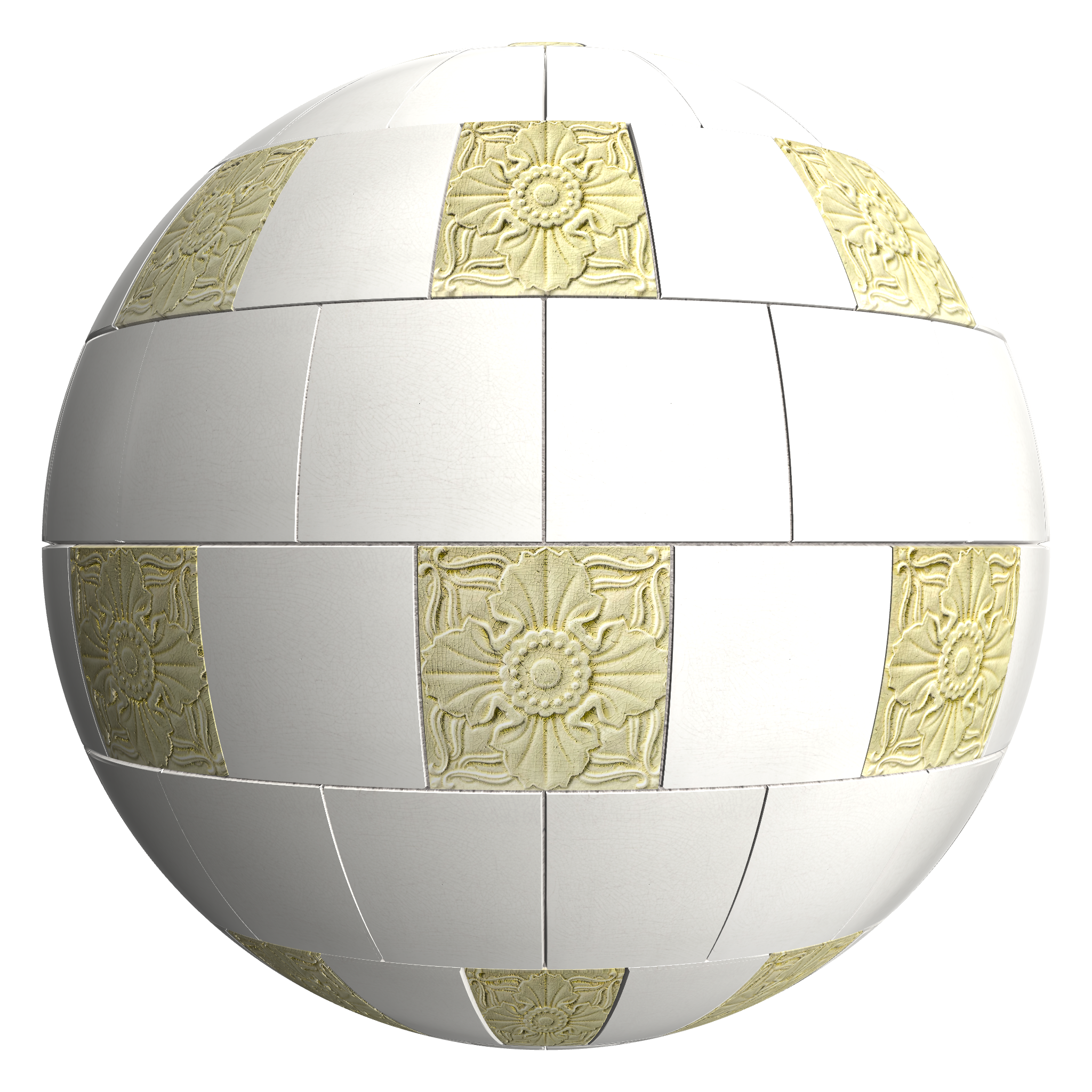 3D sphere preview of Hyndland Tenement Tile, Stretcher seamless texture