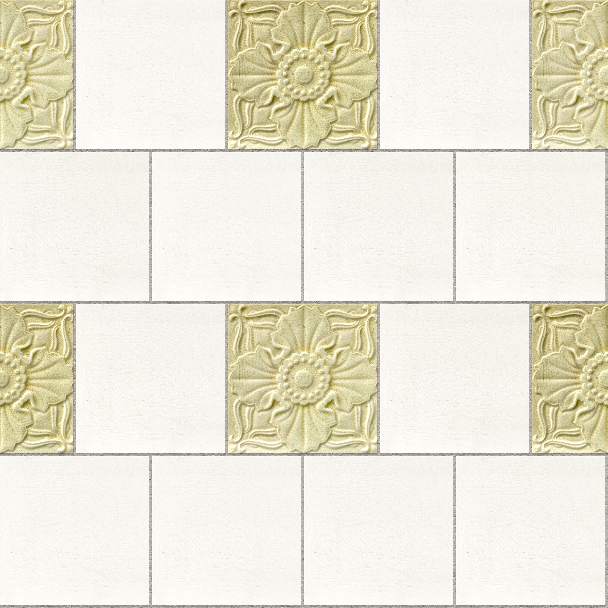 A seamless tile texture with crazing tile tiles arranged in a Stretcher pattern