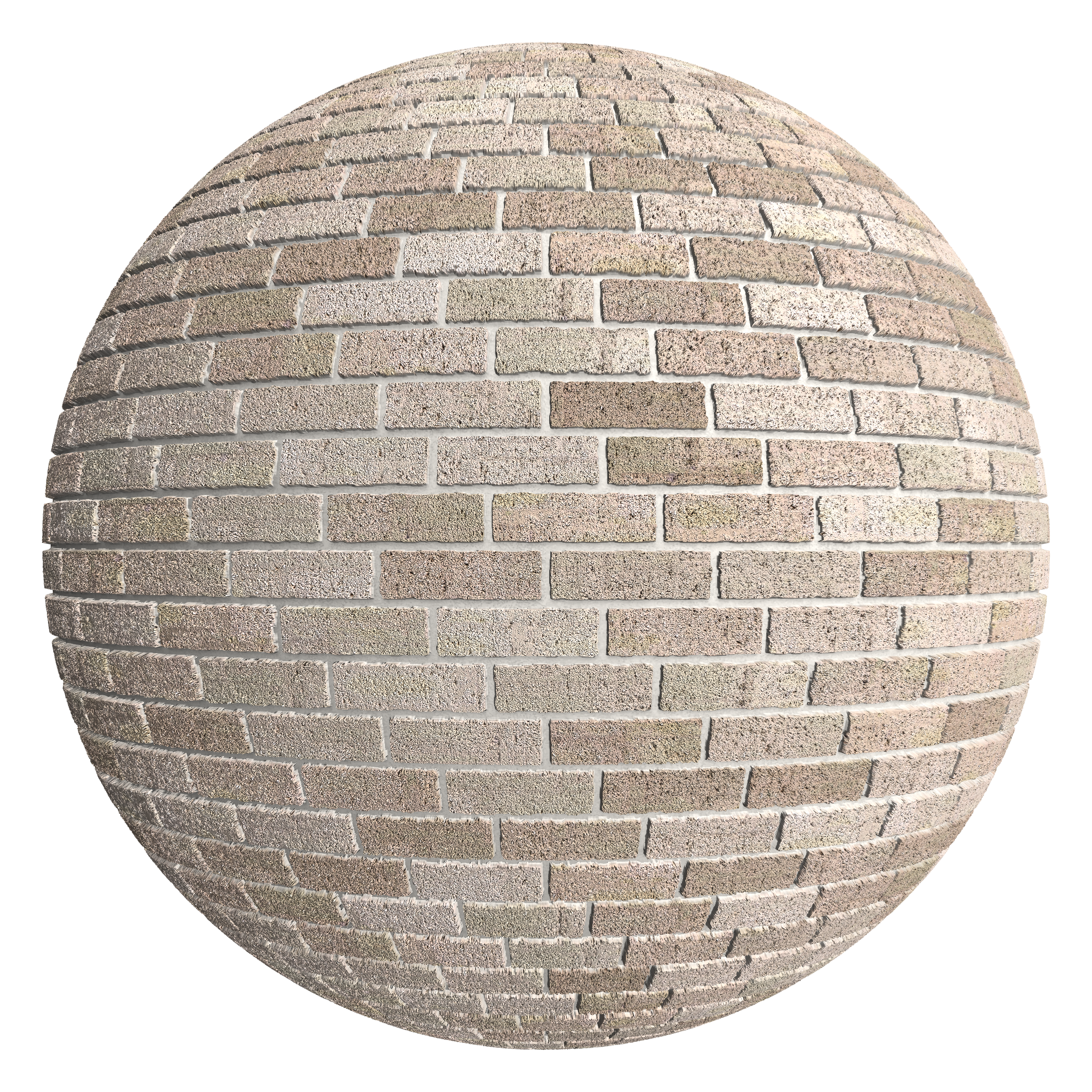 3D sphere preview of Even Drag Brick, 1/3 Stretcher seamless texture
