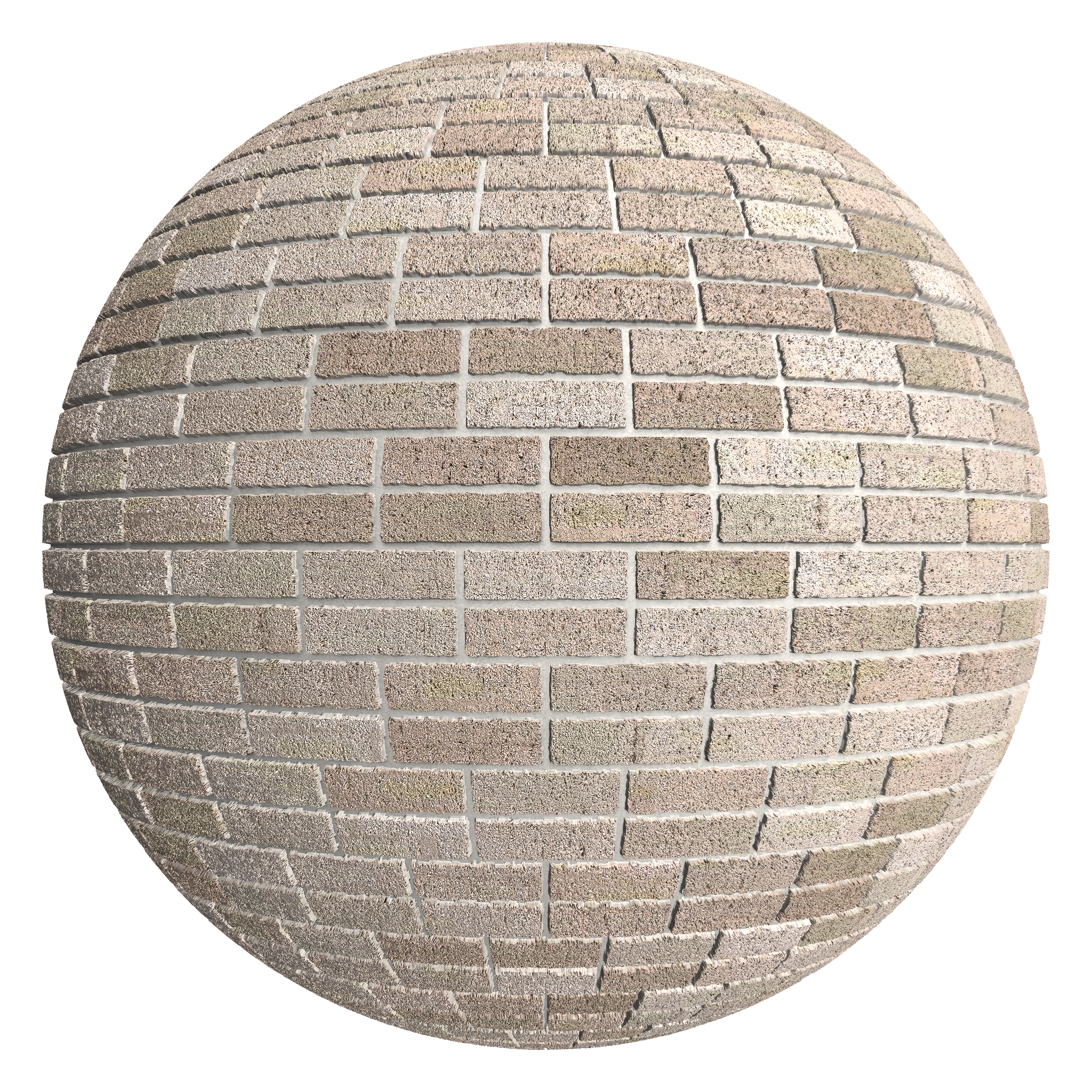 3D sphere preview of Even Drag Brick, Double Stretcher seamless texture