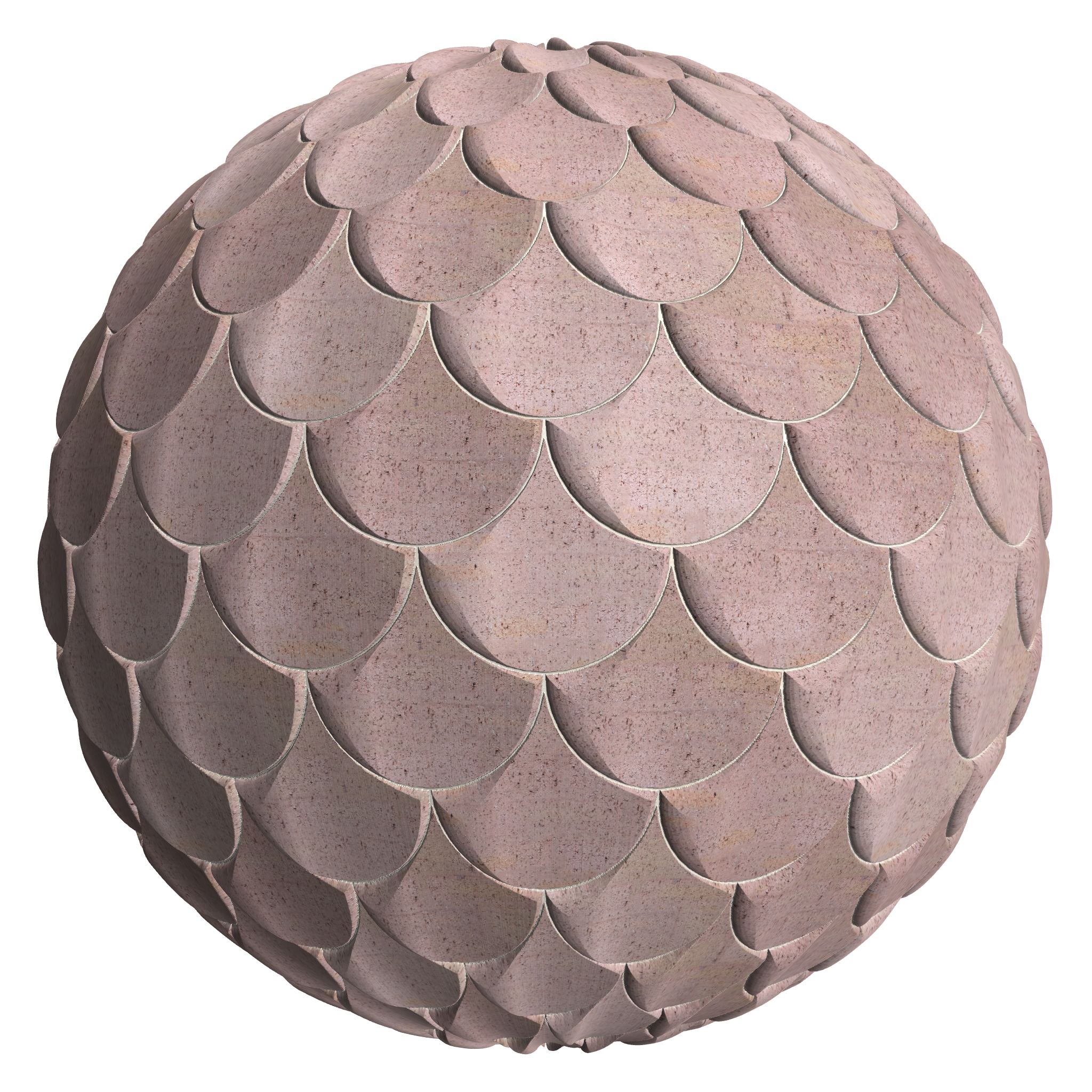 3D sphere preview of Even Drag Pantile seamless texture