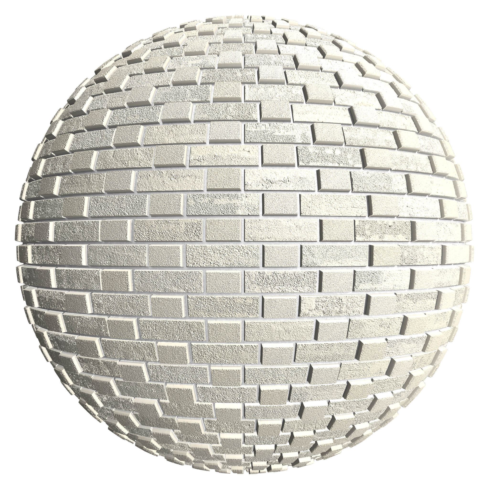 3D sphere preview of Extruded White Brick, Flemish seamless texture