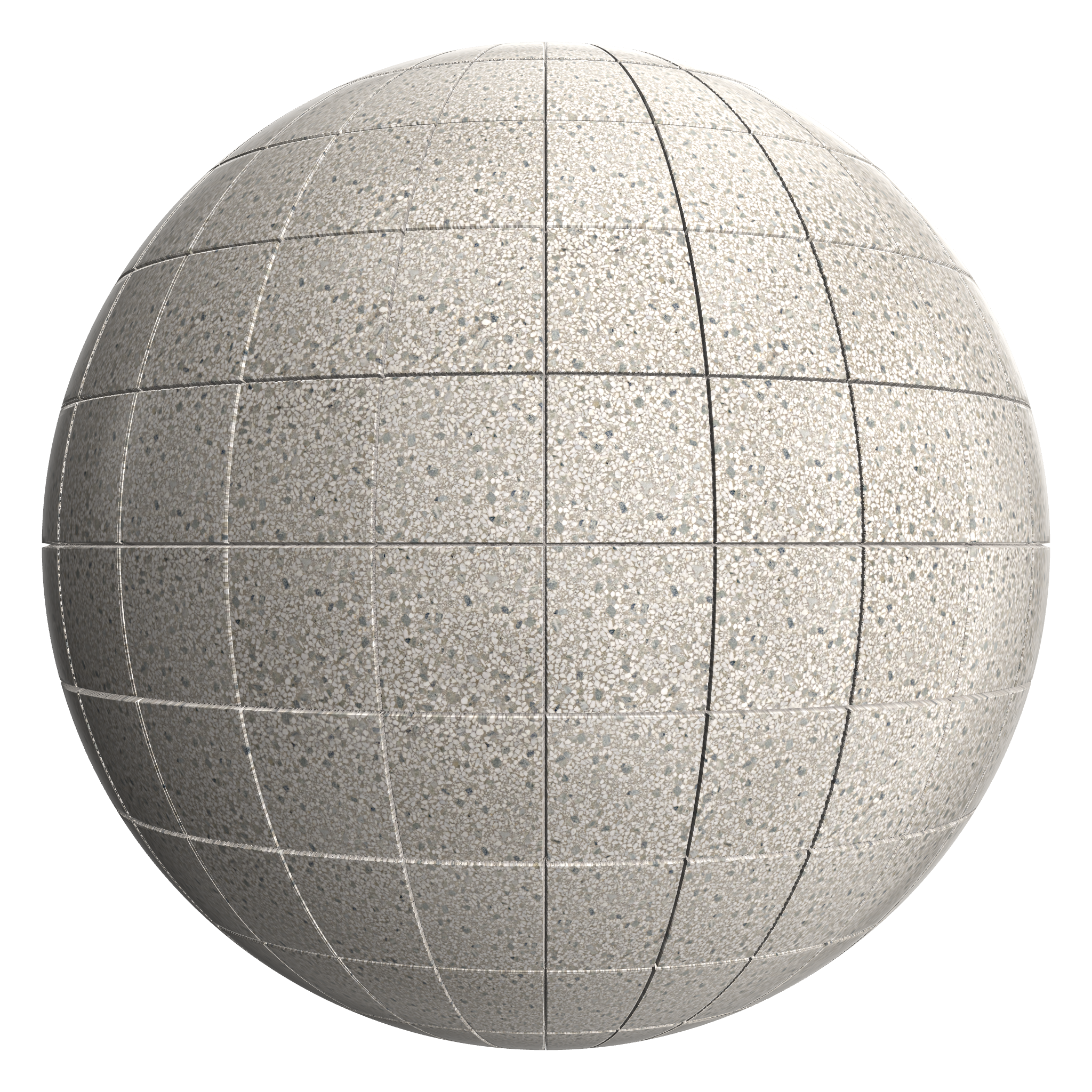 3D sphere preview of Greige Terrazzo, Stack seamless texture