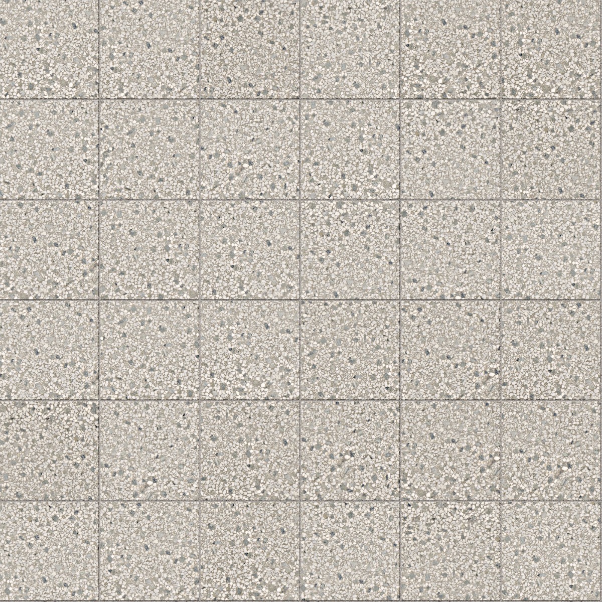 A seamless terrazzo texture with greige terrazzo units arranged in a Stack pattern