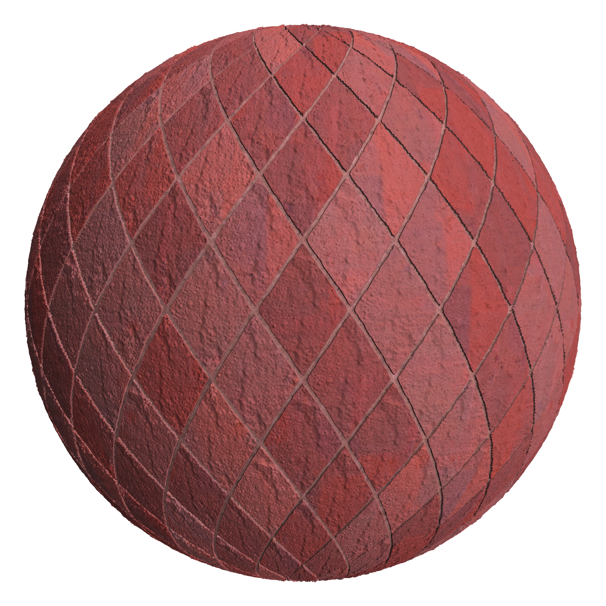 3D sphere preview of Hojrod Red Brick, Diamond seamless texture
