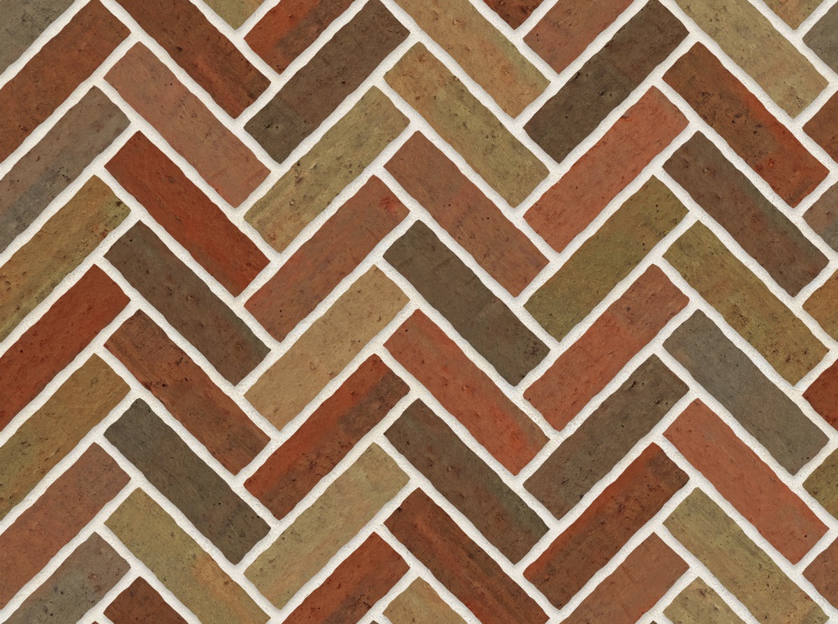 A seamless brick texture with hojrod brick units arranged in a Herringbone pattern