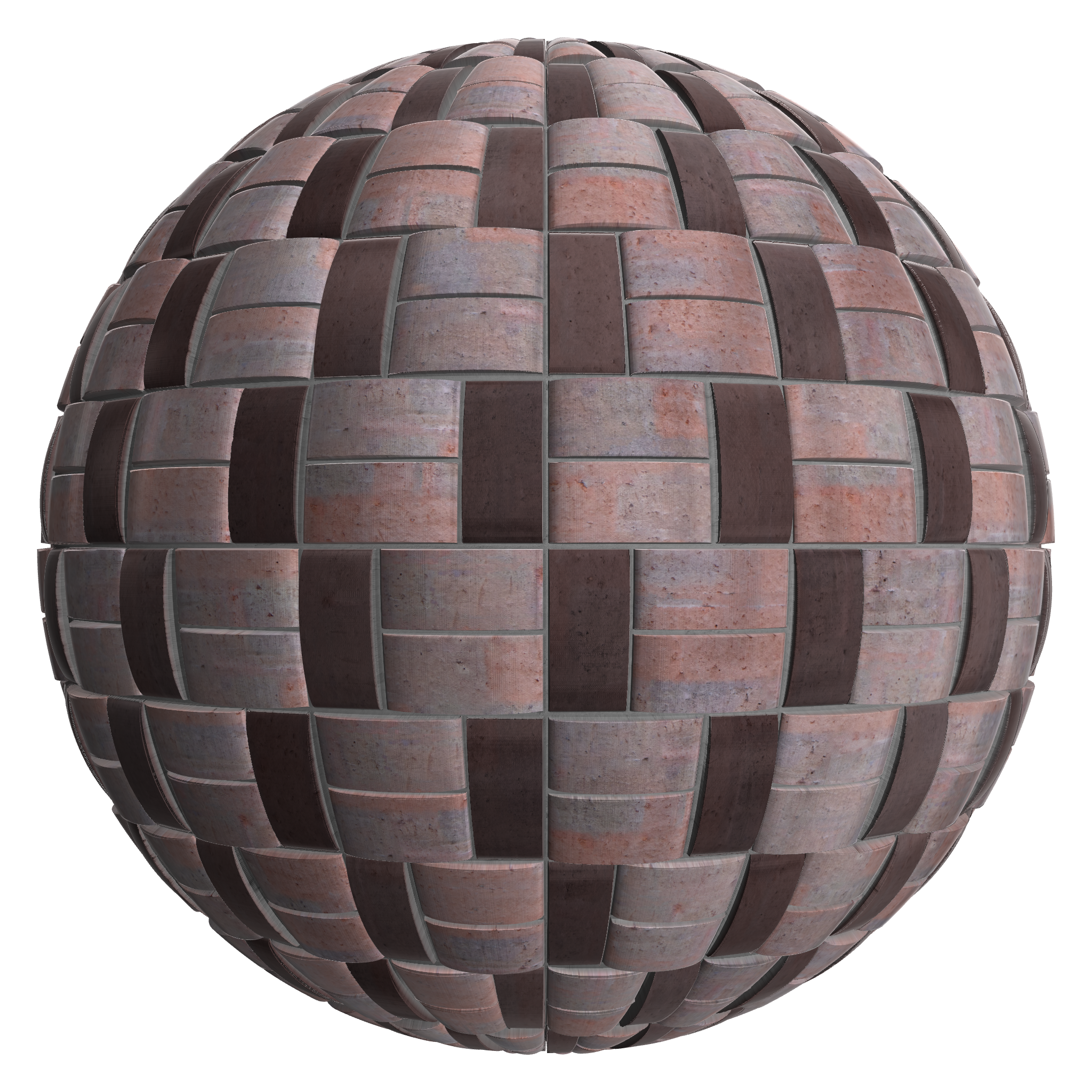 3D sphere preview of Hojrod Curved Brick, Single Basketweave seamless texture