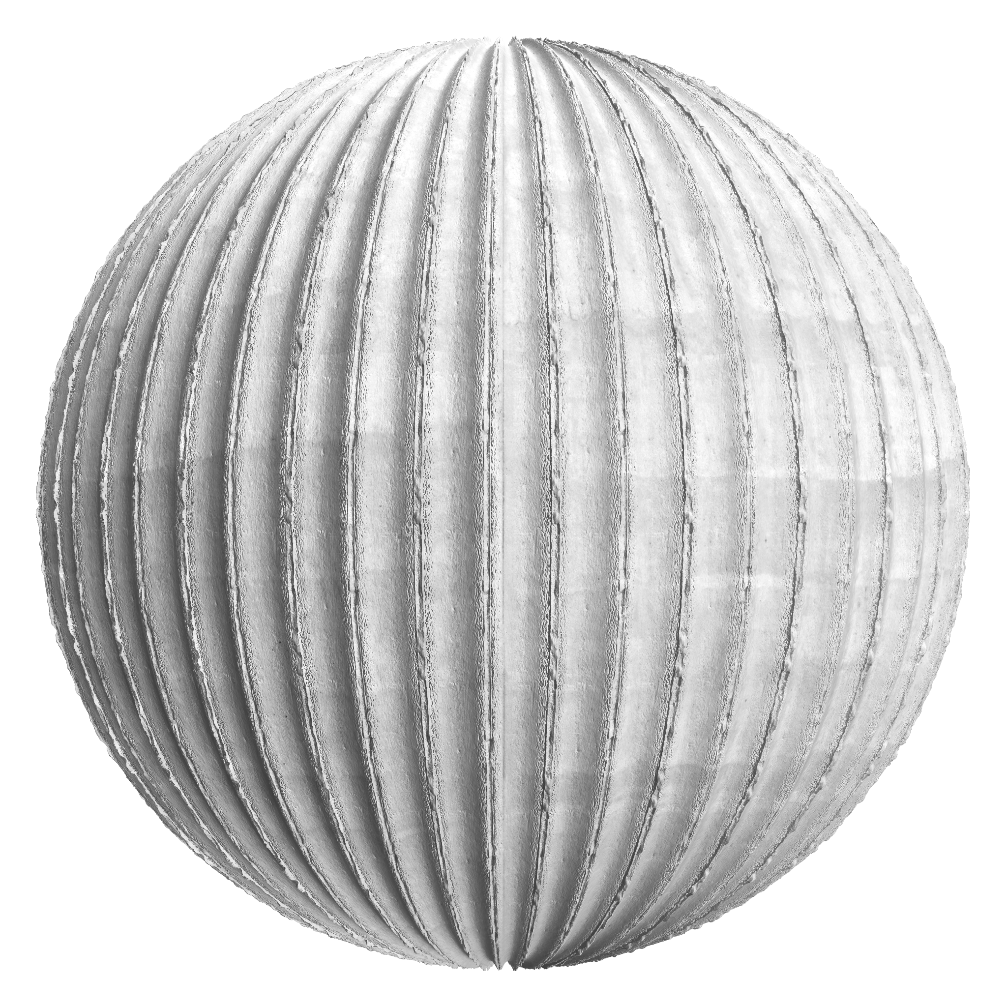 3D sphere preview of Rough Fluted In Situ Concrete seamless texture