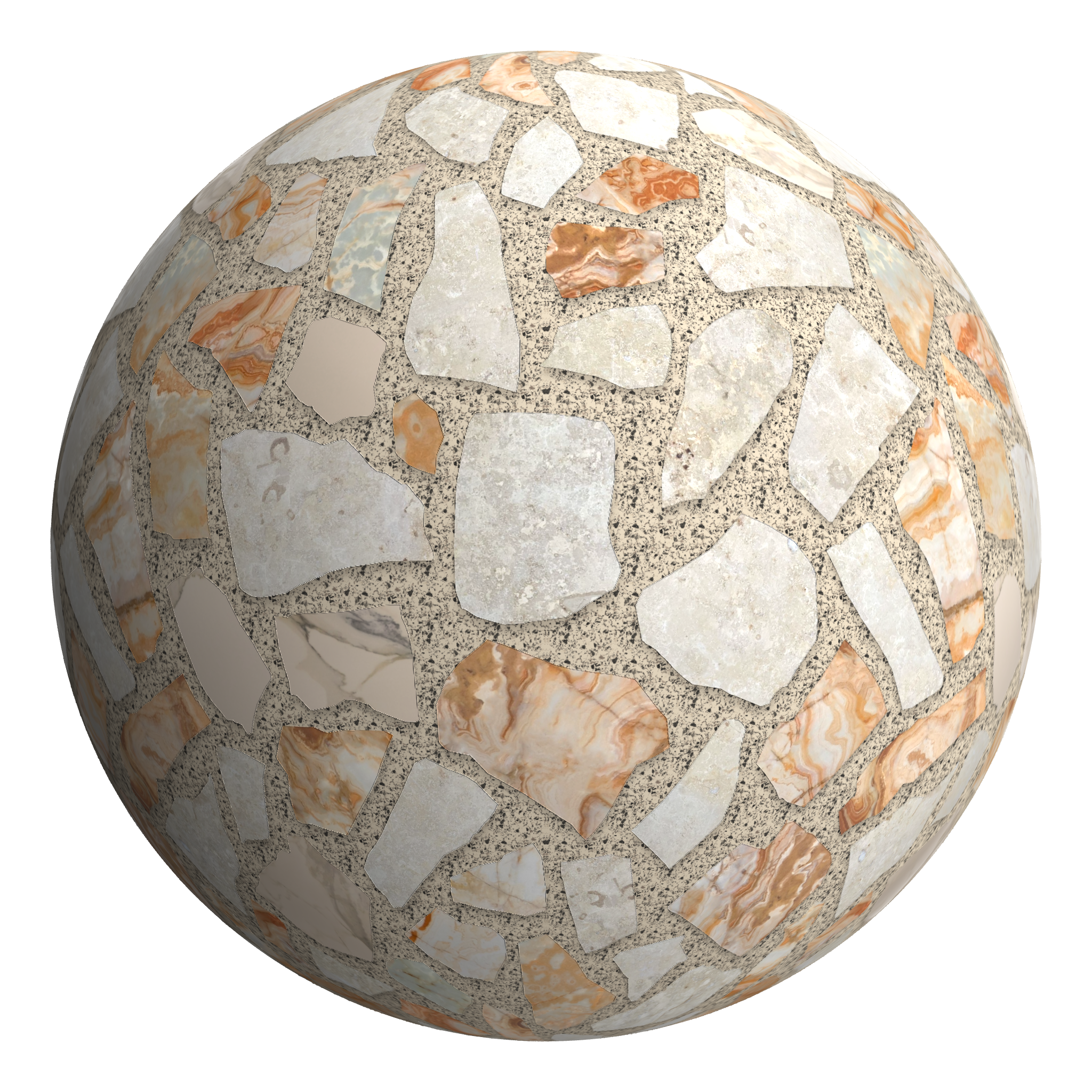 3D sphere preview of Limestone and Marble, Corfiot seamless texture