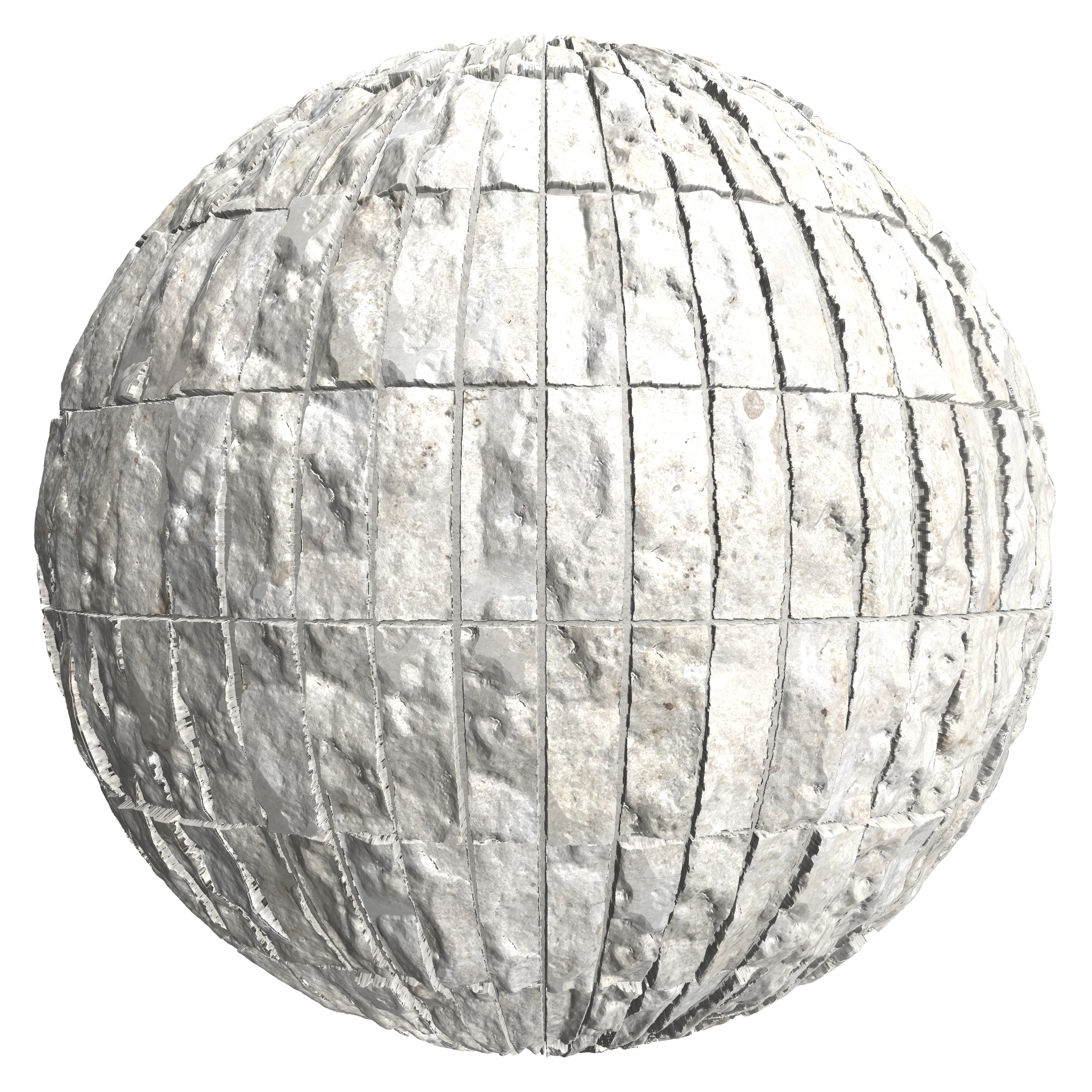 3D sphere preview of Weathered Limestone, Stack seamless texture