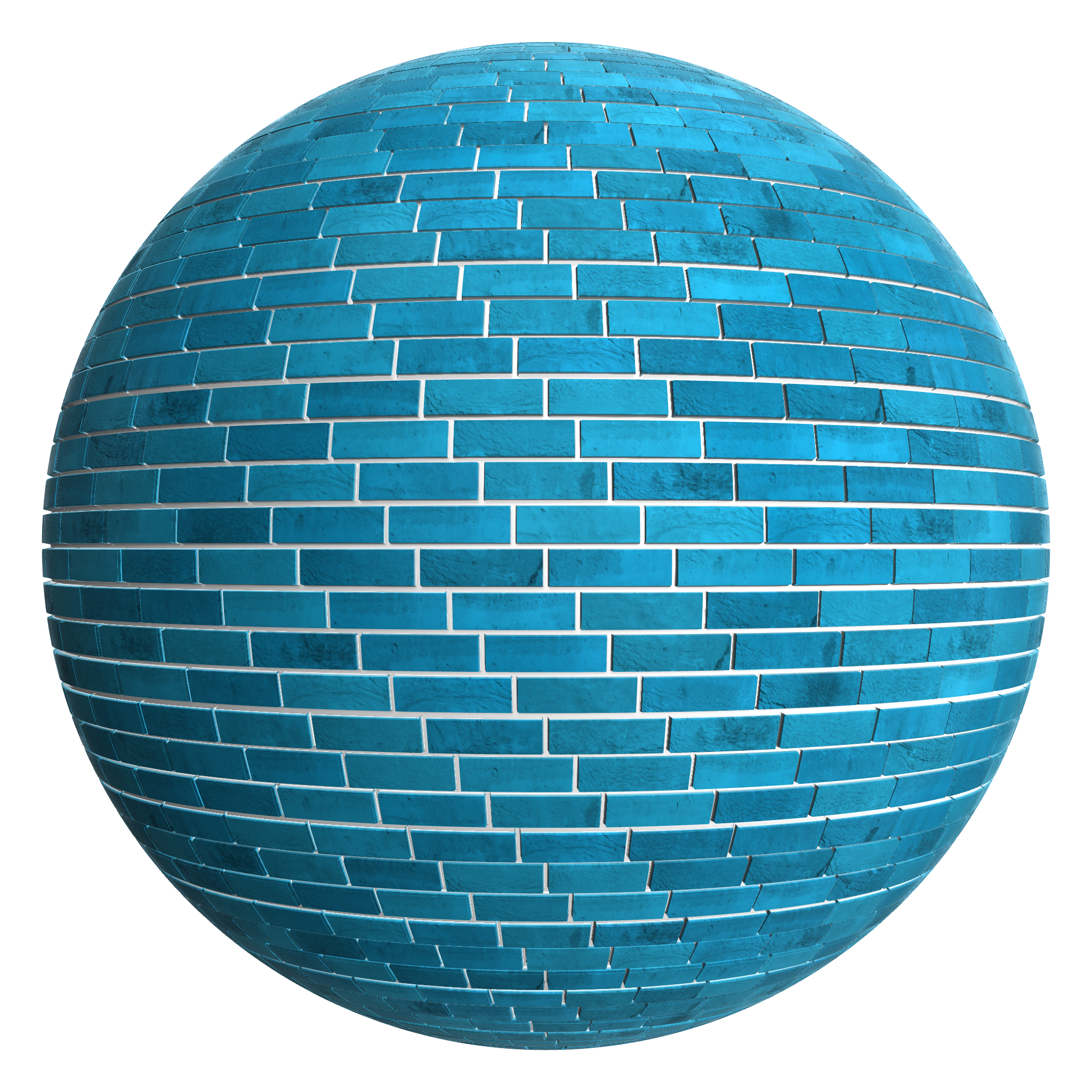 3D sphere preview of Blue Gloss Brick, 1/4 Stretcher  seamless texture
