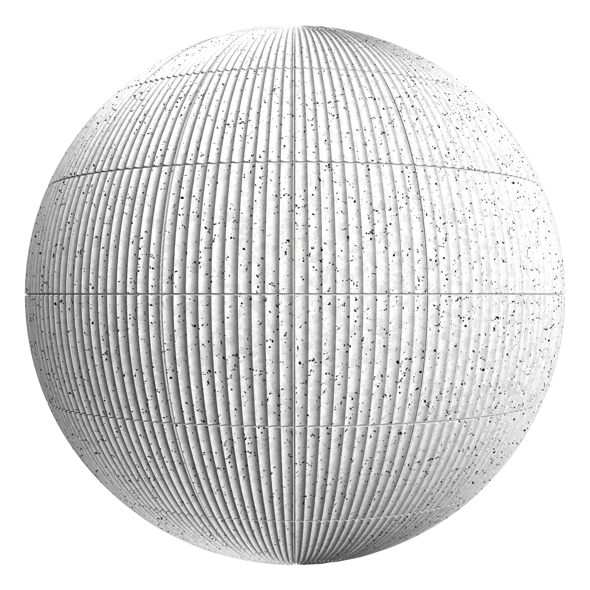 3D sphere preview of Fluted Mono Terrazzo, Stack seamless texture
