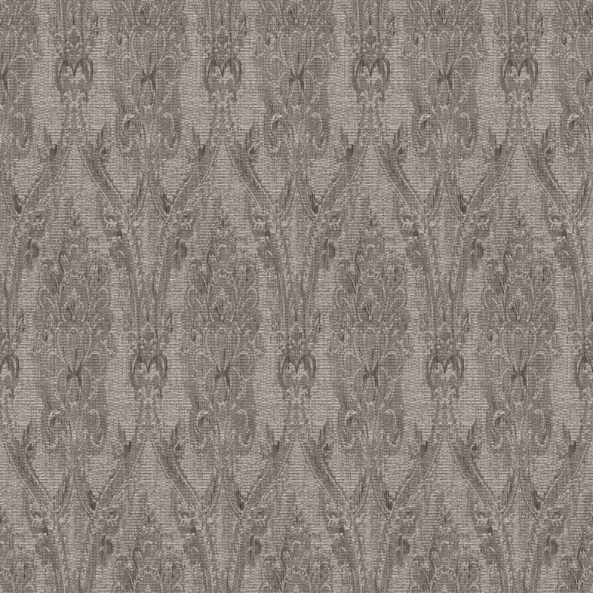 A seamless fabric texture with ornamental grey jacquard units arranged in a None pattern