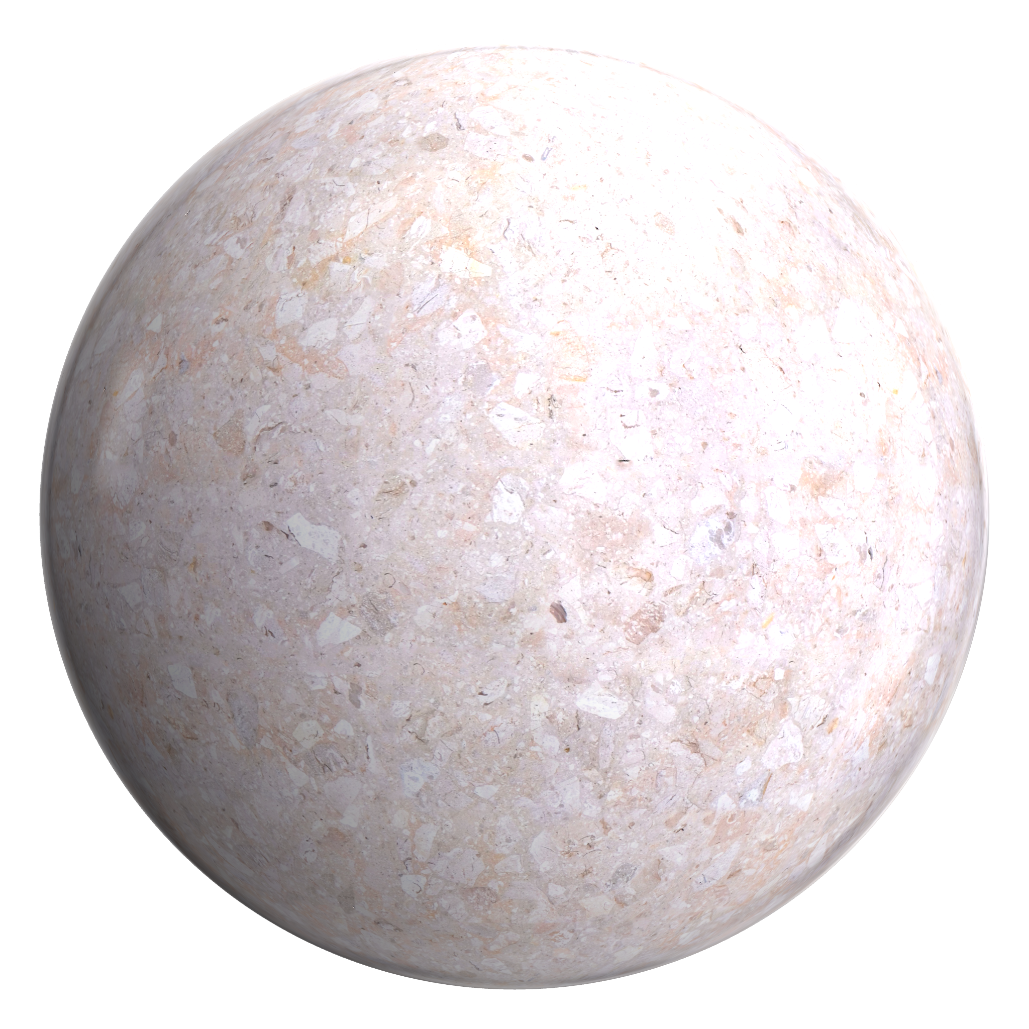 3D sphere preview of Sabbia Terrazzo seamless texture