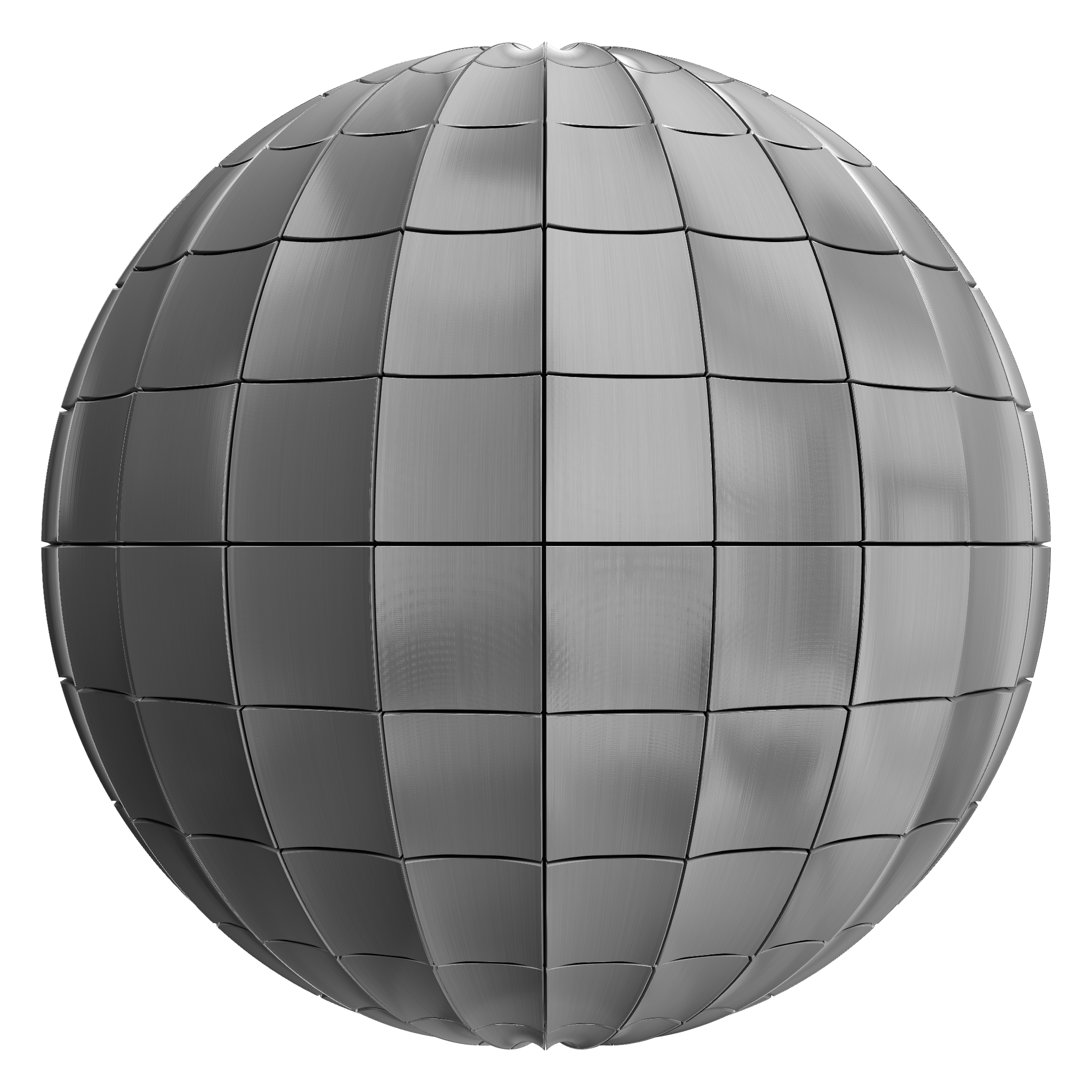 3D sphere preview of Fluted Stainless Steel, Stack seamless texture