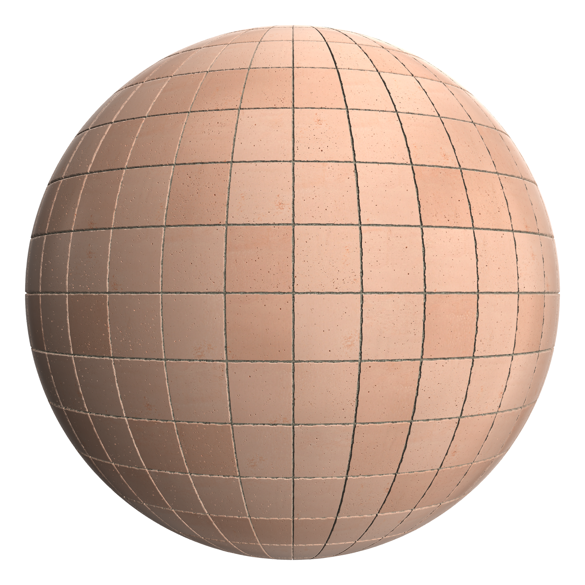 3D sphere preview of Terracotta Tile, Stack seamless texture