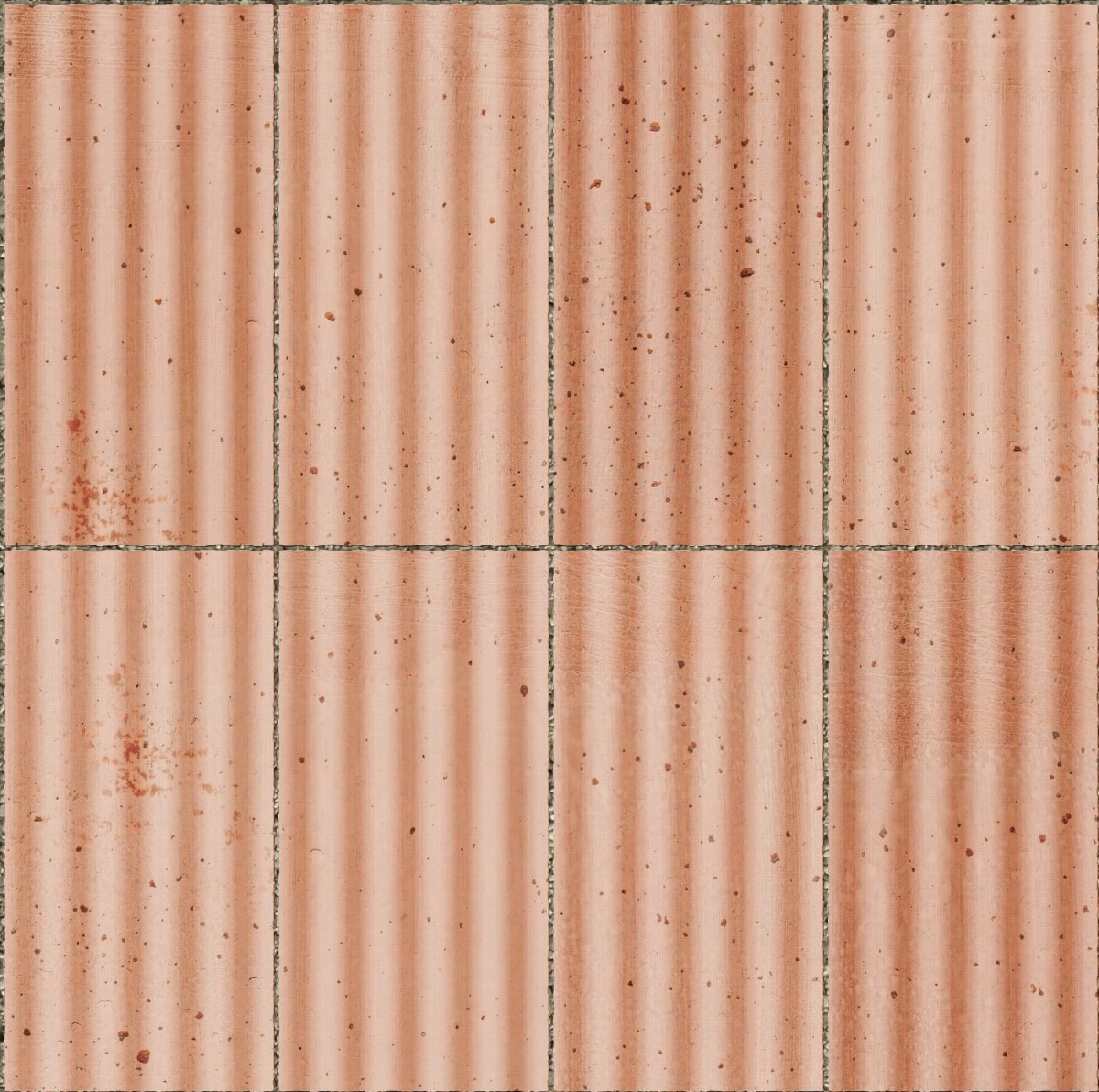 A seamless tile texture with terracotta tiles arranged in a Stack pattern