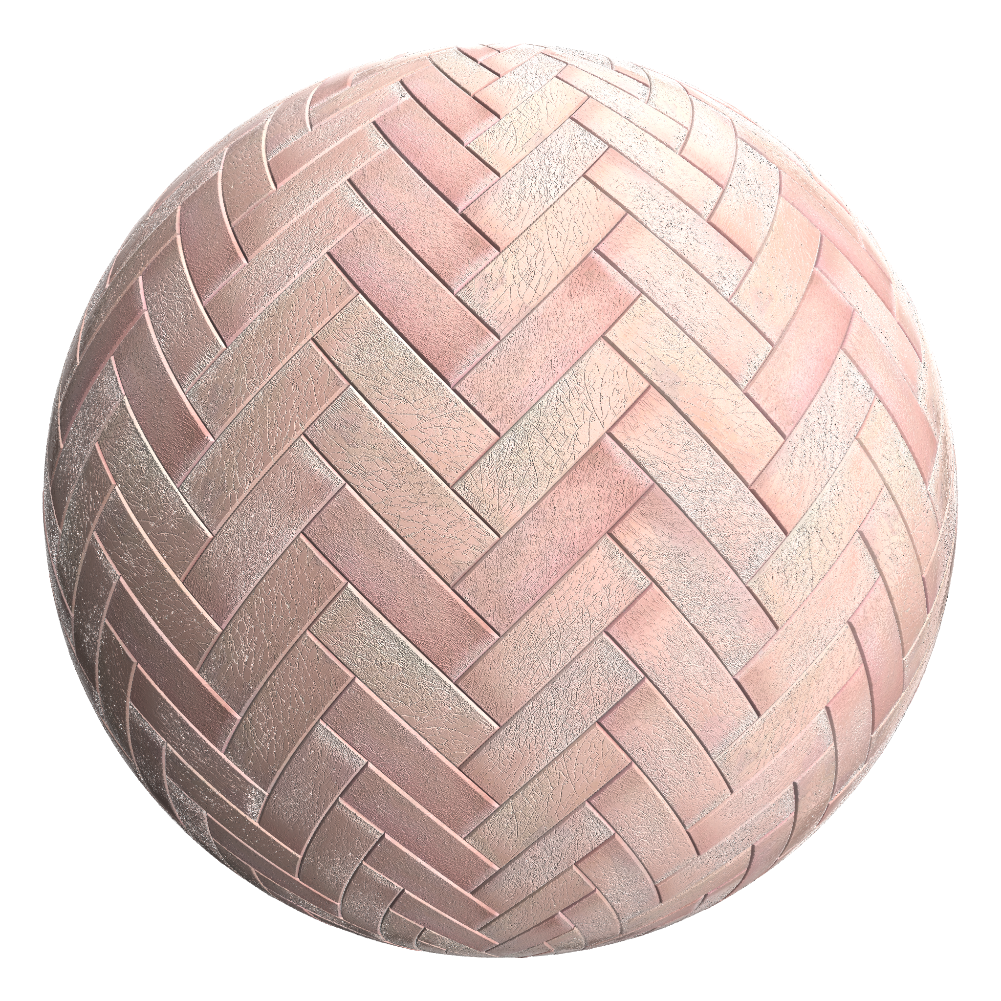 3D sphere preview of Chamfered Victorian Glazed Tiles, Herringbone seamless texture