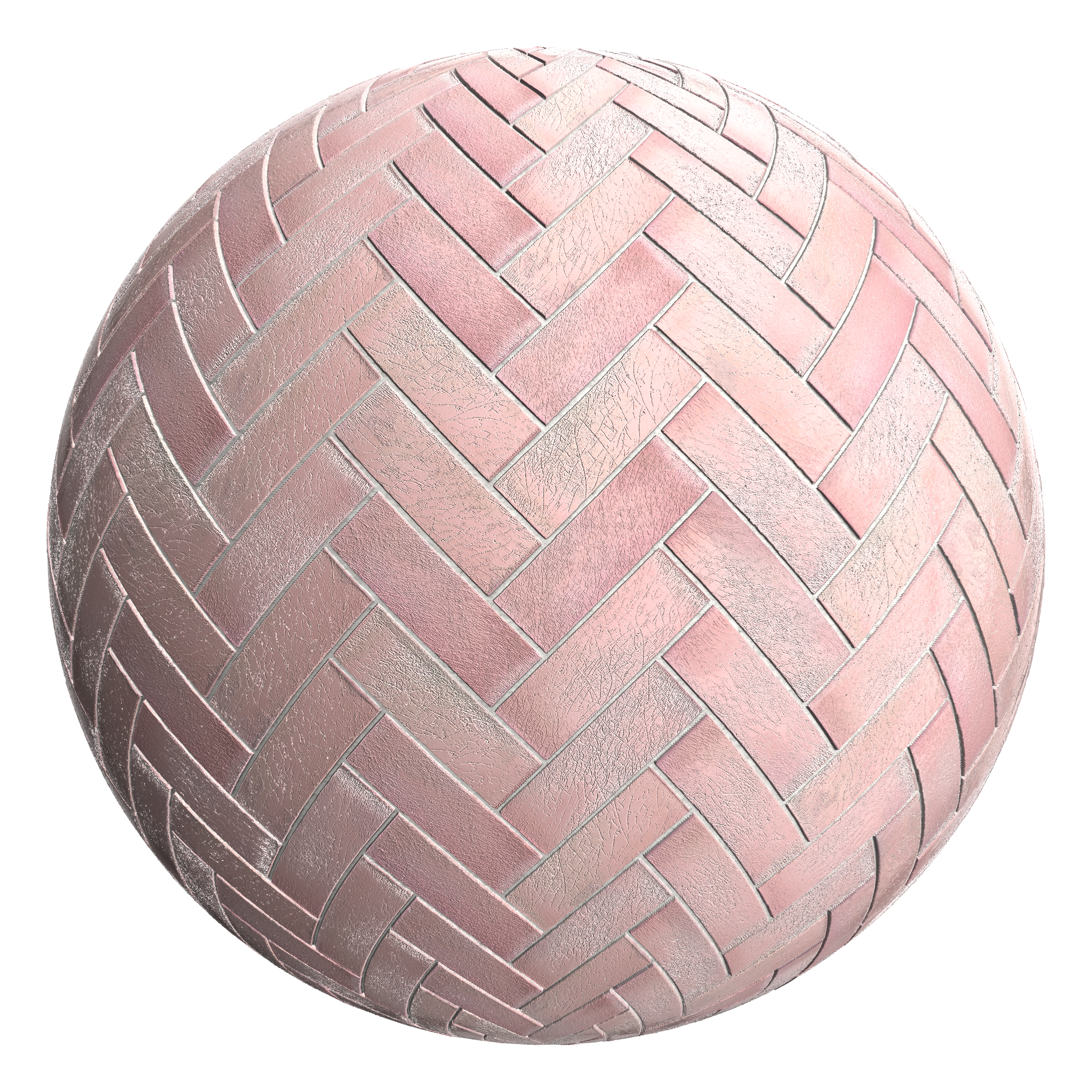 3D sphere preview of Victorian Glazed Tiles, Herringbone seamless texture