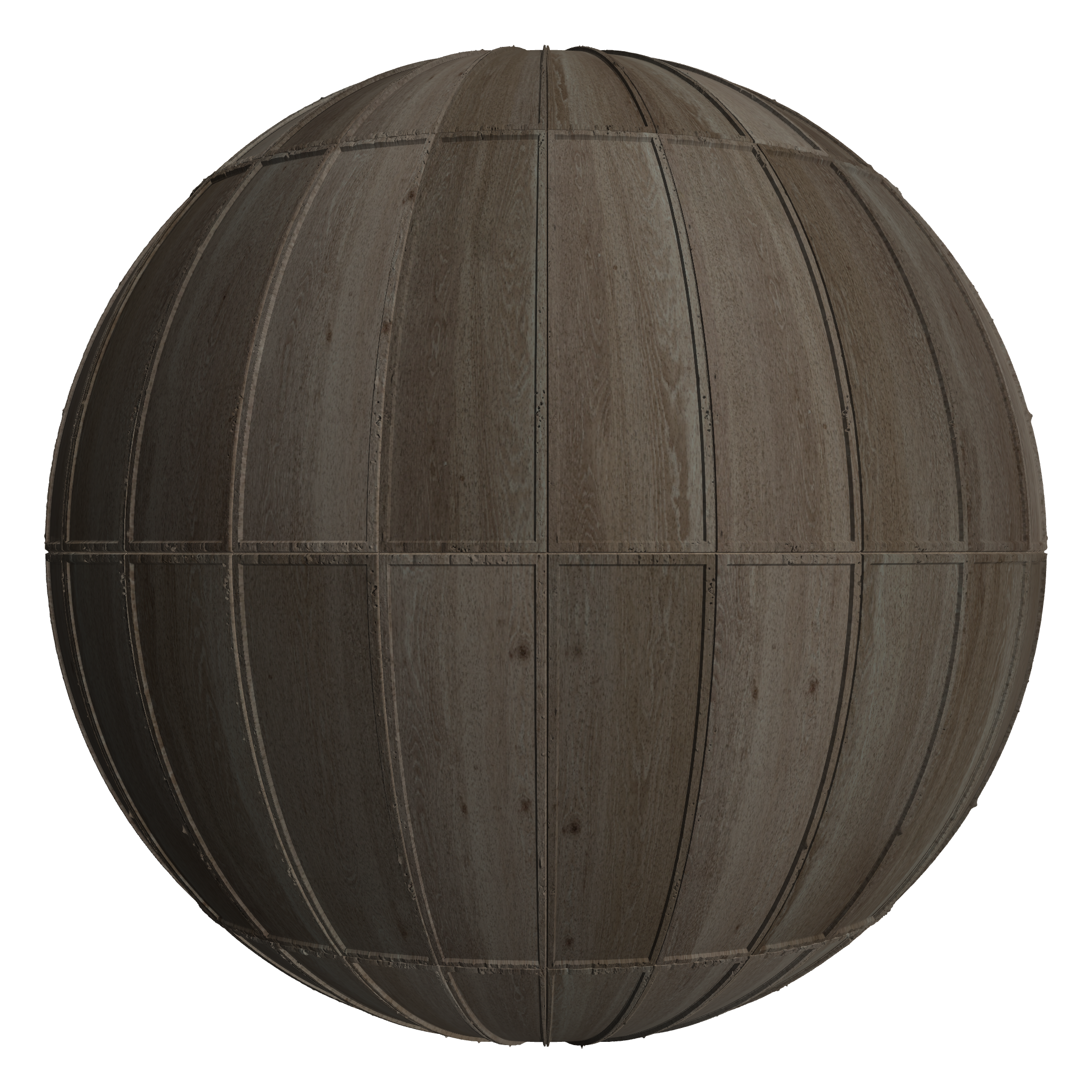 3D sphere preview of Walnut Cladding, Stack seamless texture