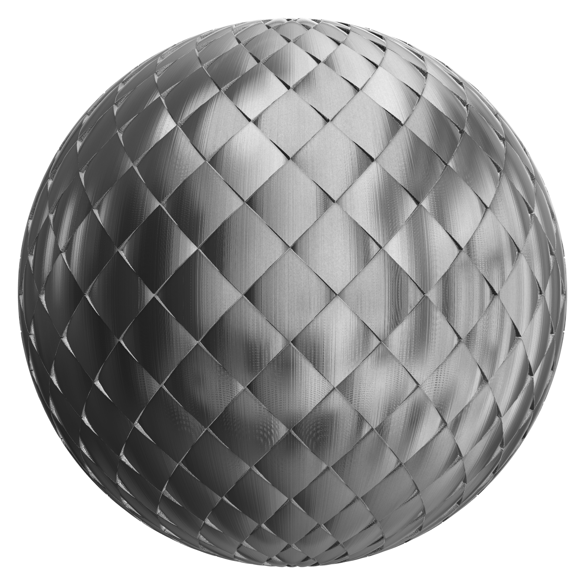 3D sphere preview of Aluminium, Diamond seamless texture