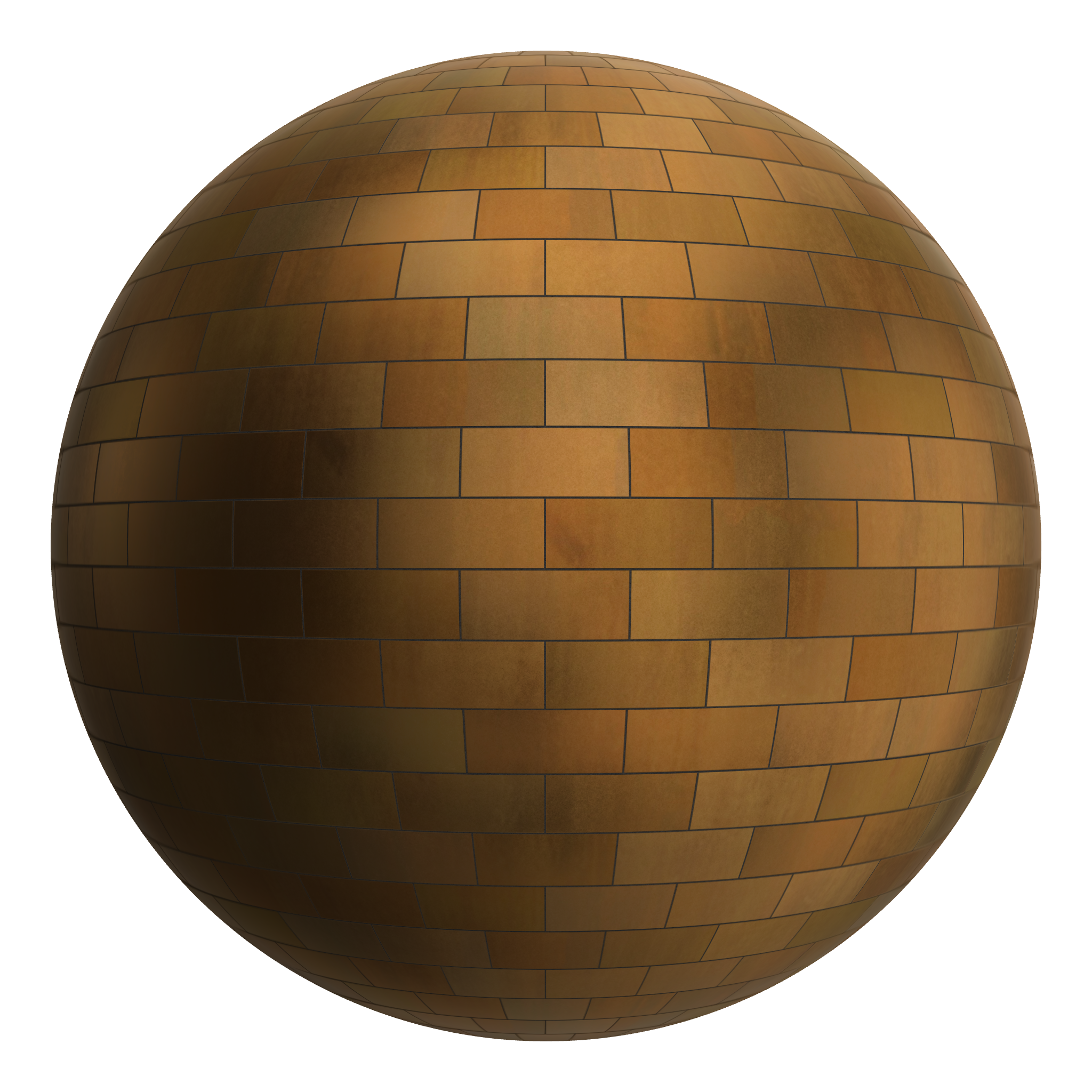 3D sphere preview of Bronze, Stretcher seamless texture