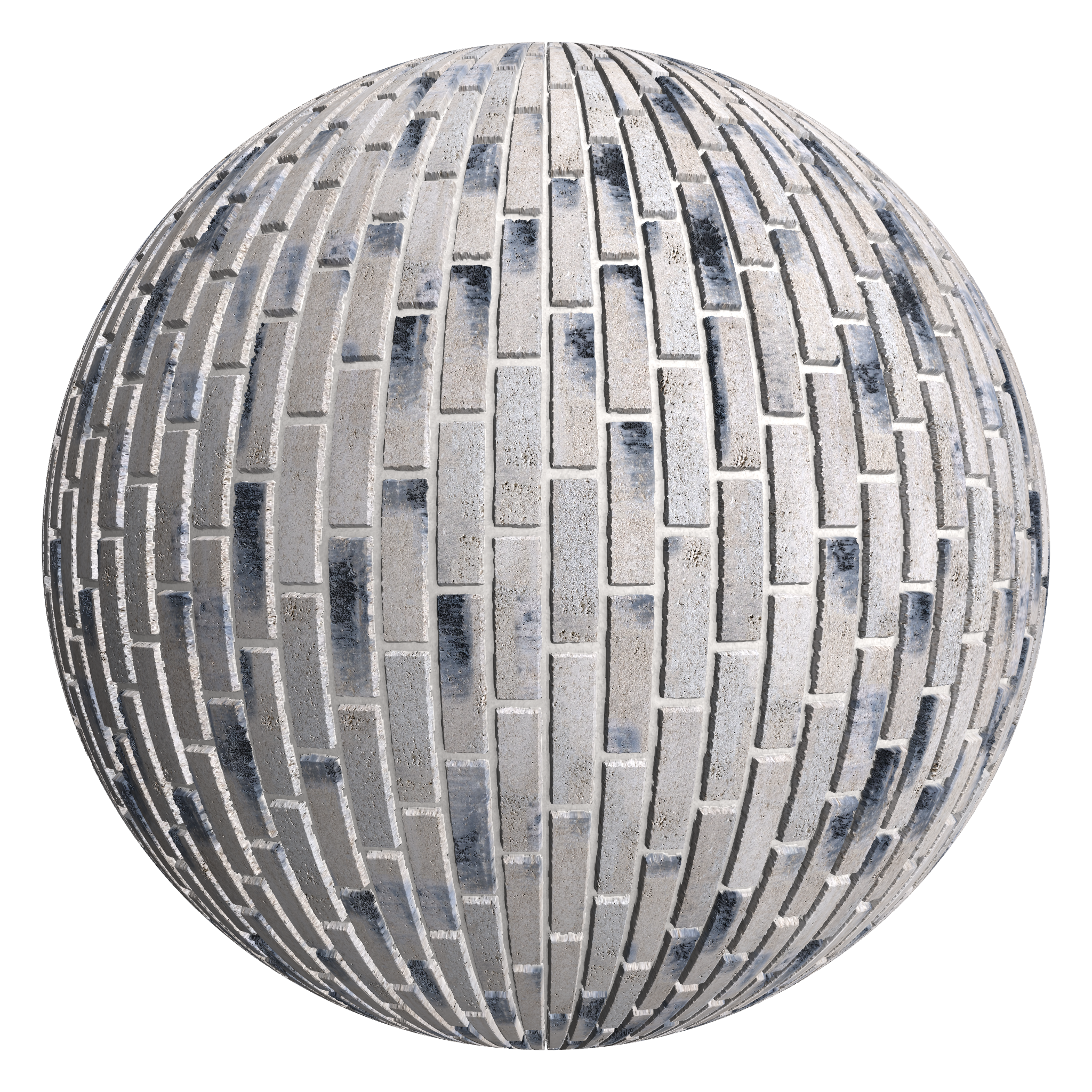 3D sphere preview of Charcoal Brick, 1/3 Stretcher seamless texture