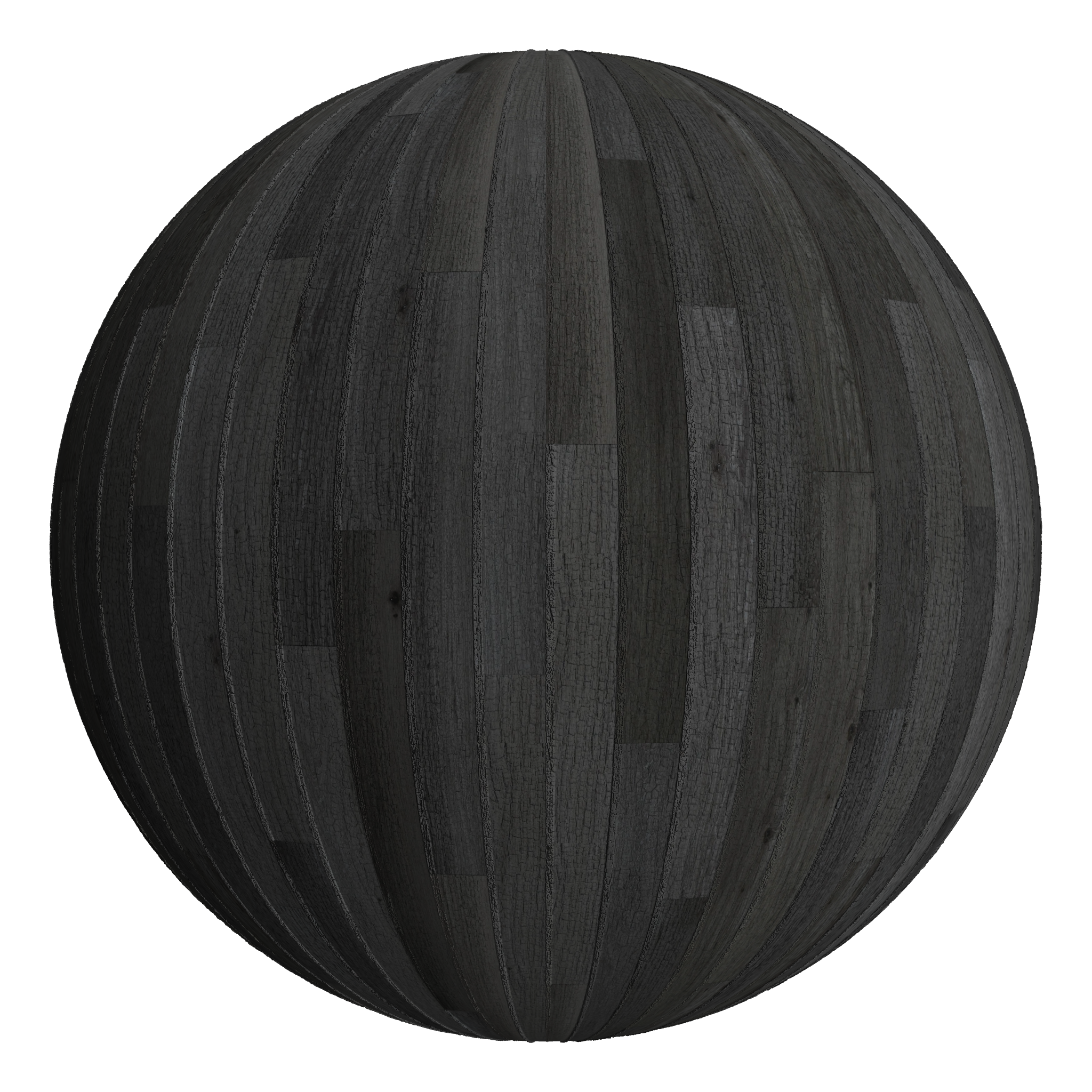 3D sphere preview of Charred Timber, Staggered seamless texture