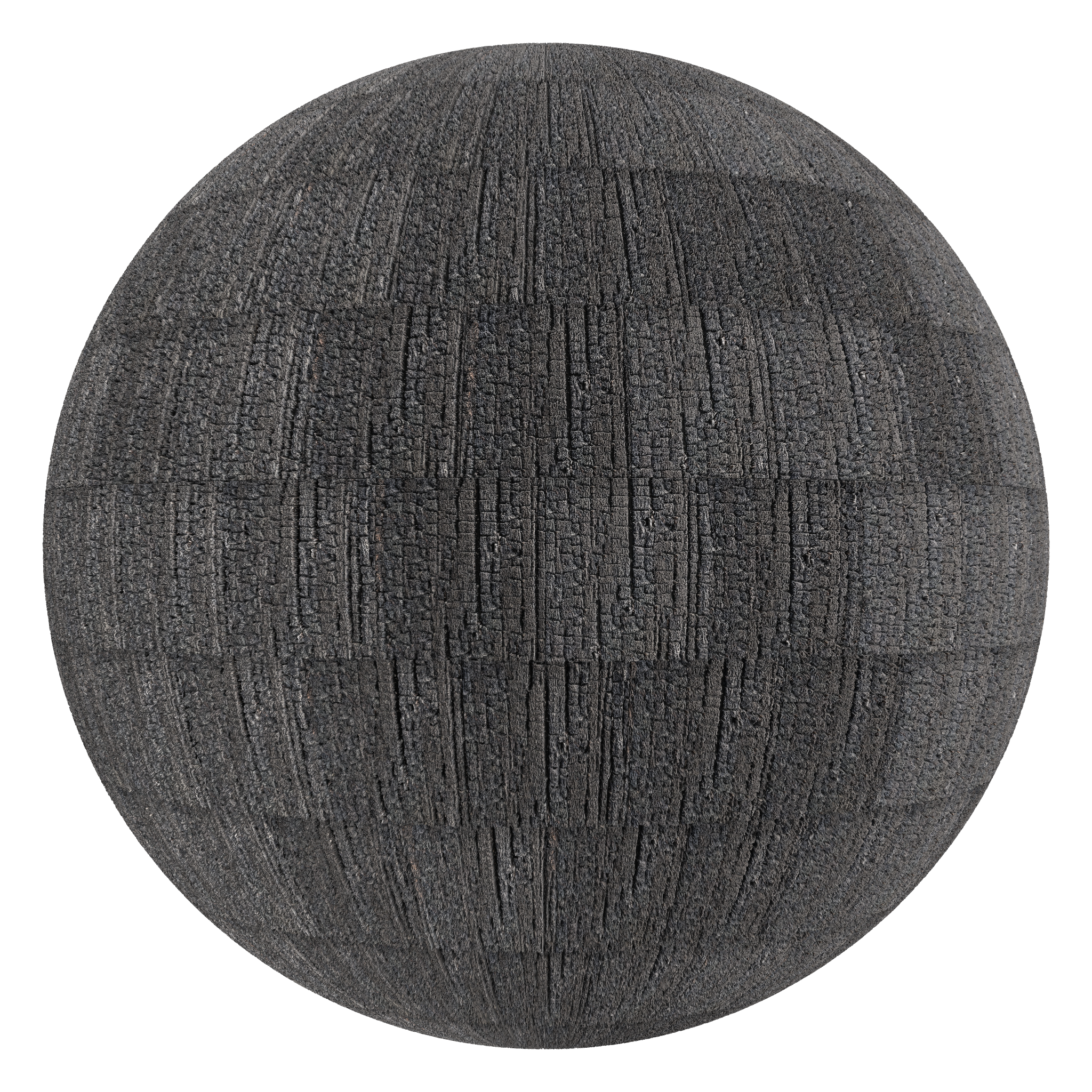 3D sphere preview of Charred Timber Shingles seamless texture
