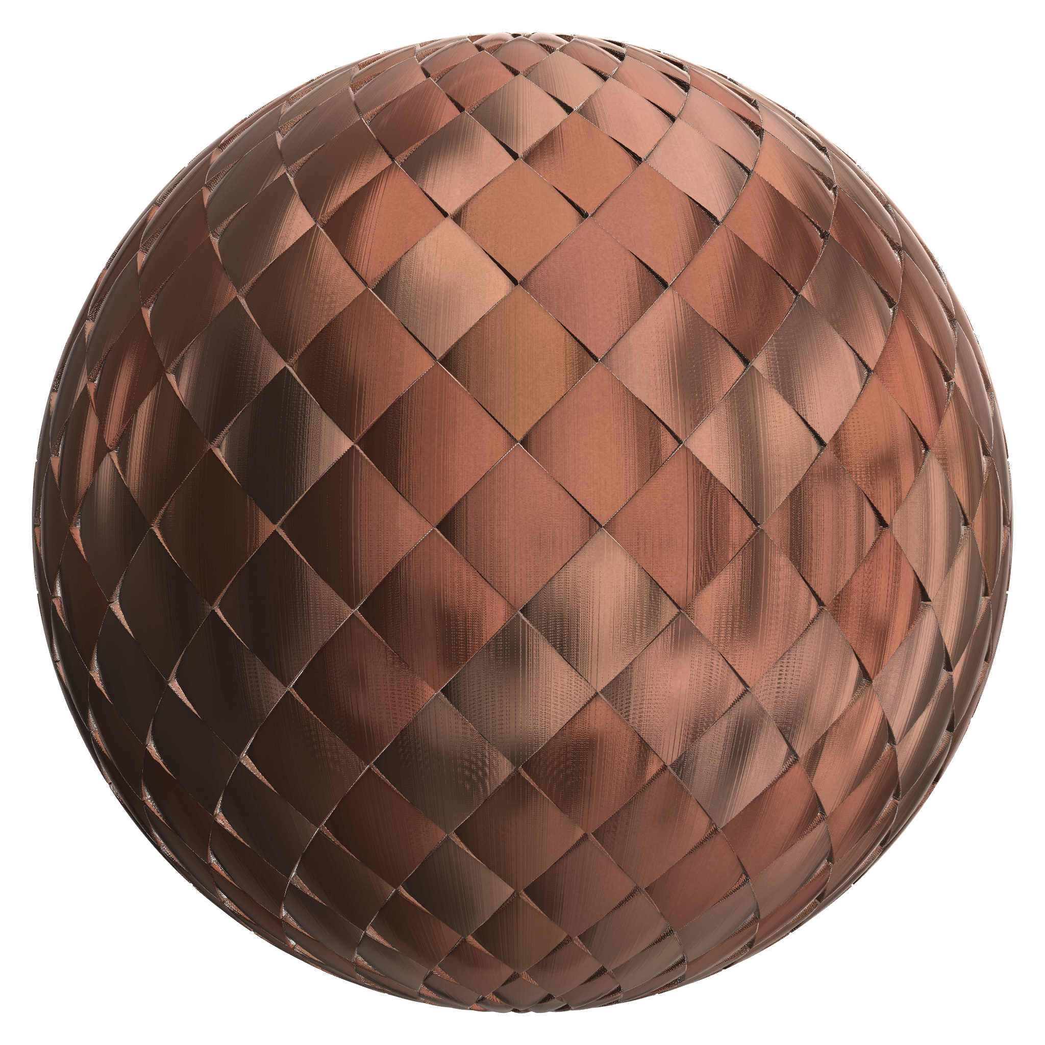 3D sphere preview of Copper, Diamond seamless texture