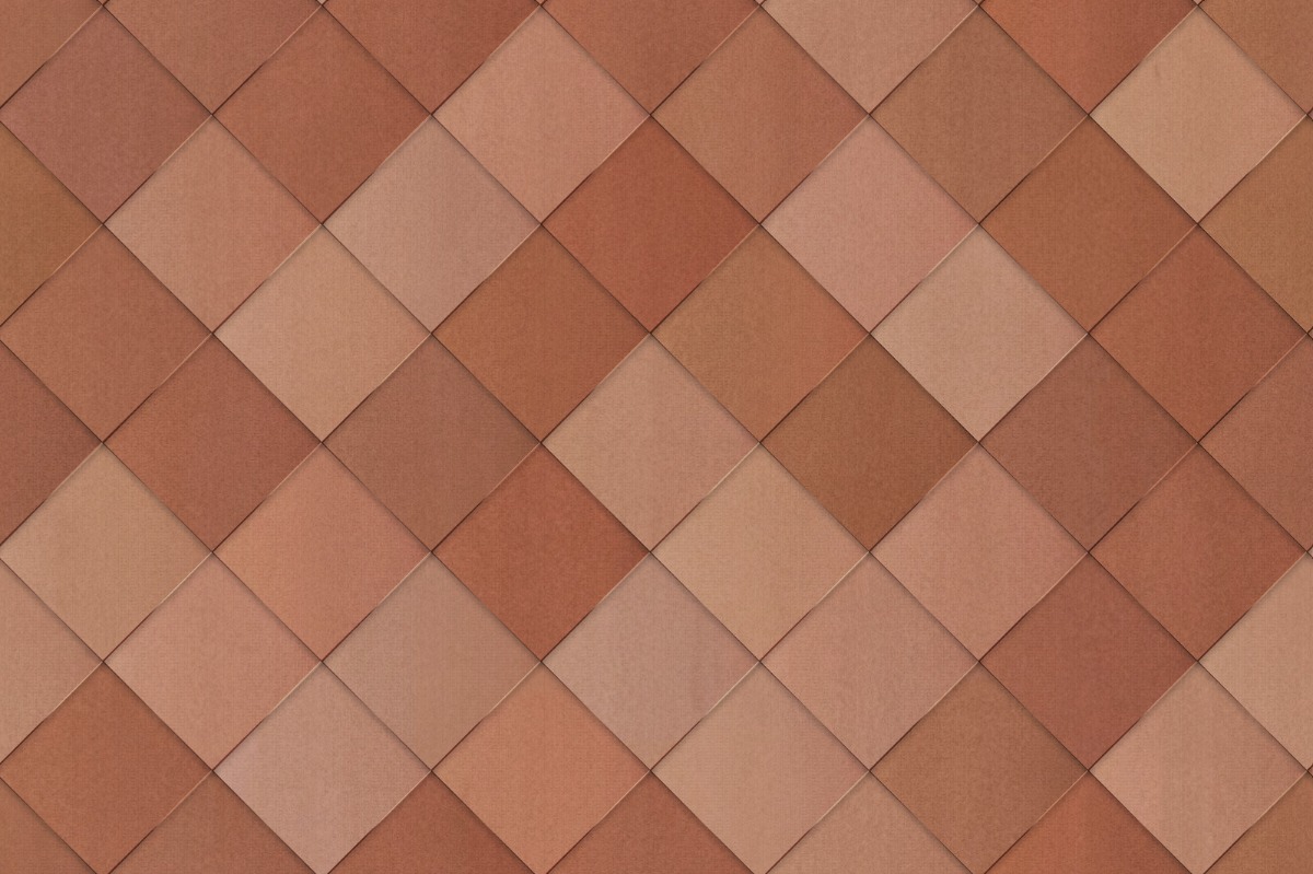 A seamless metal texture with copper sheets arranged in a Diamond pattern