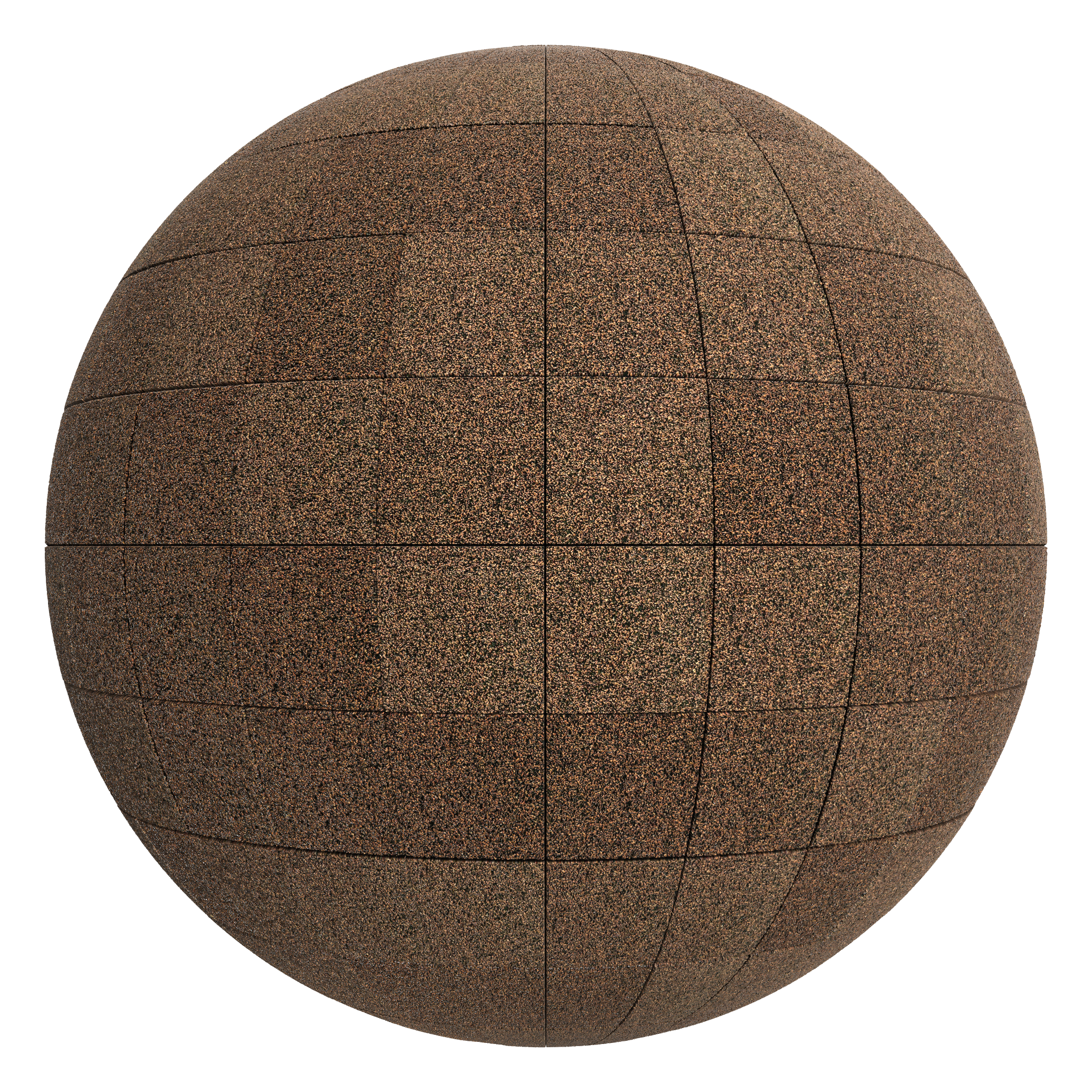 3D sphere preview of Cork and Rubber Composite, Stack seamless texture