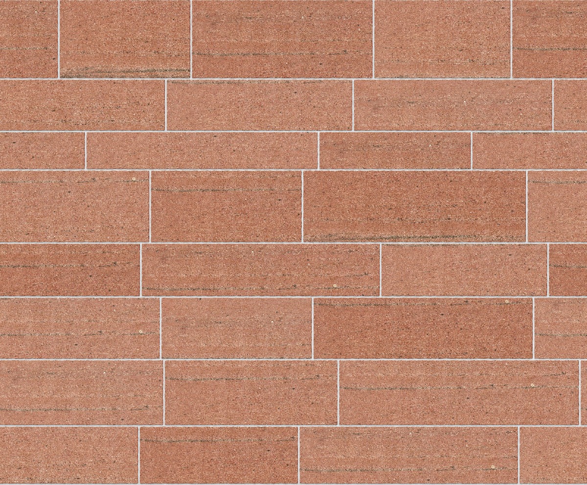 A seamless stone texture with corncockle red sandstone blocks arranged in a Ashlar pattern