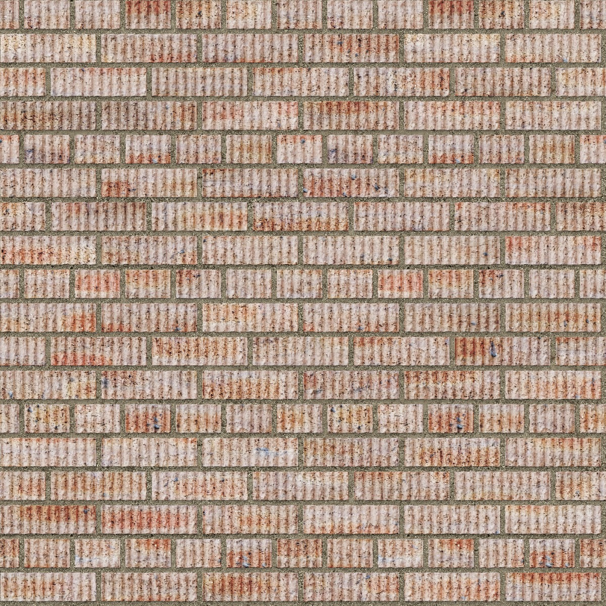 A seamless brick texture with dragfaced brick units arranged in a Common pattern