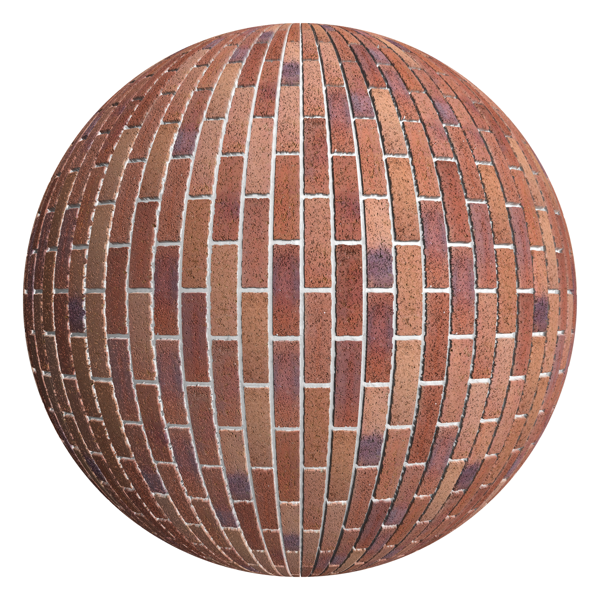 3D sphere preview of Dragfaced Brick, Stretcher seamless texture