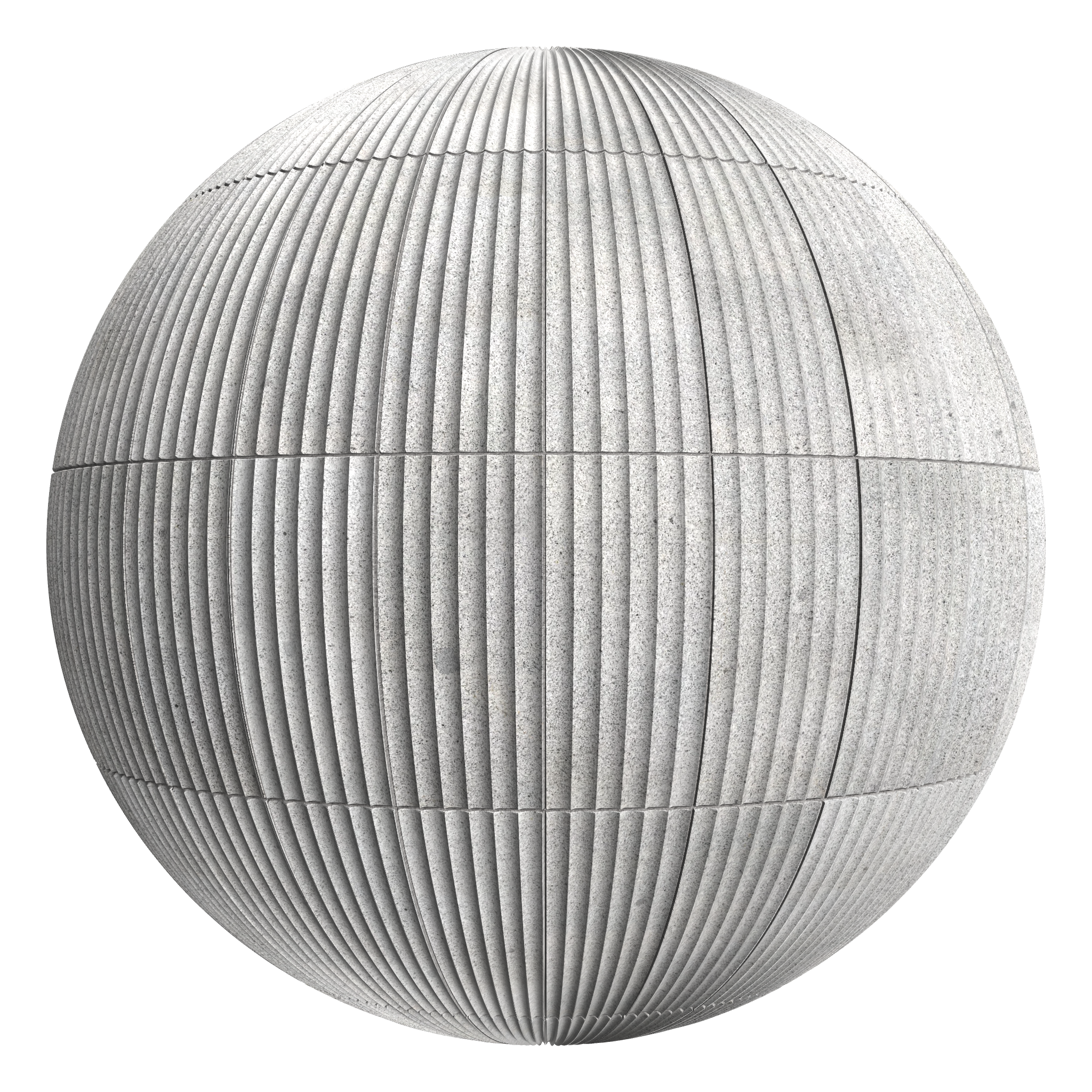 3D sphere preview of Fluted Granite, Stack seamless texture