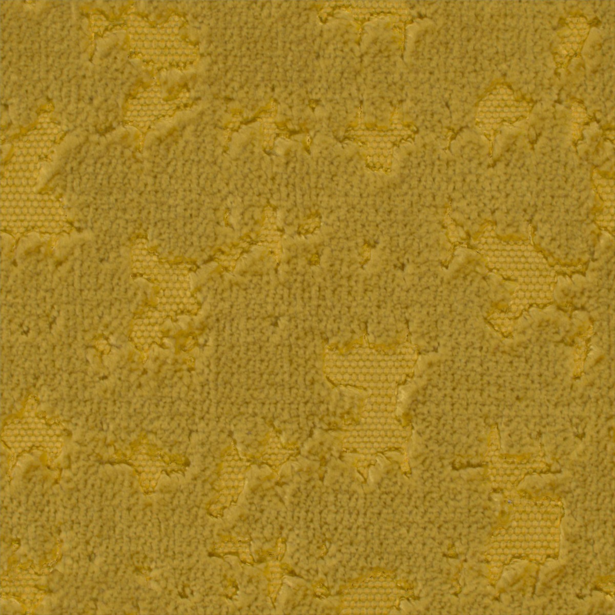 A seamless fabric texture with graphical gold velvet units arranged in a None pattern