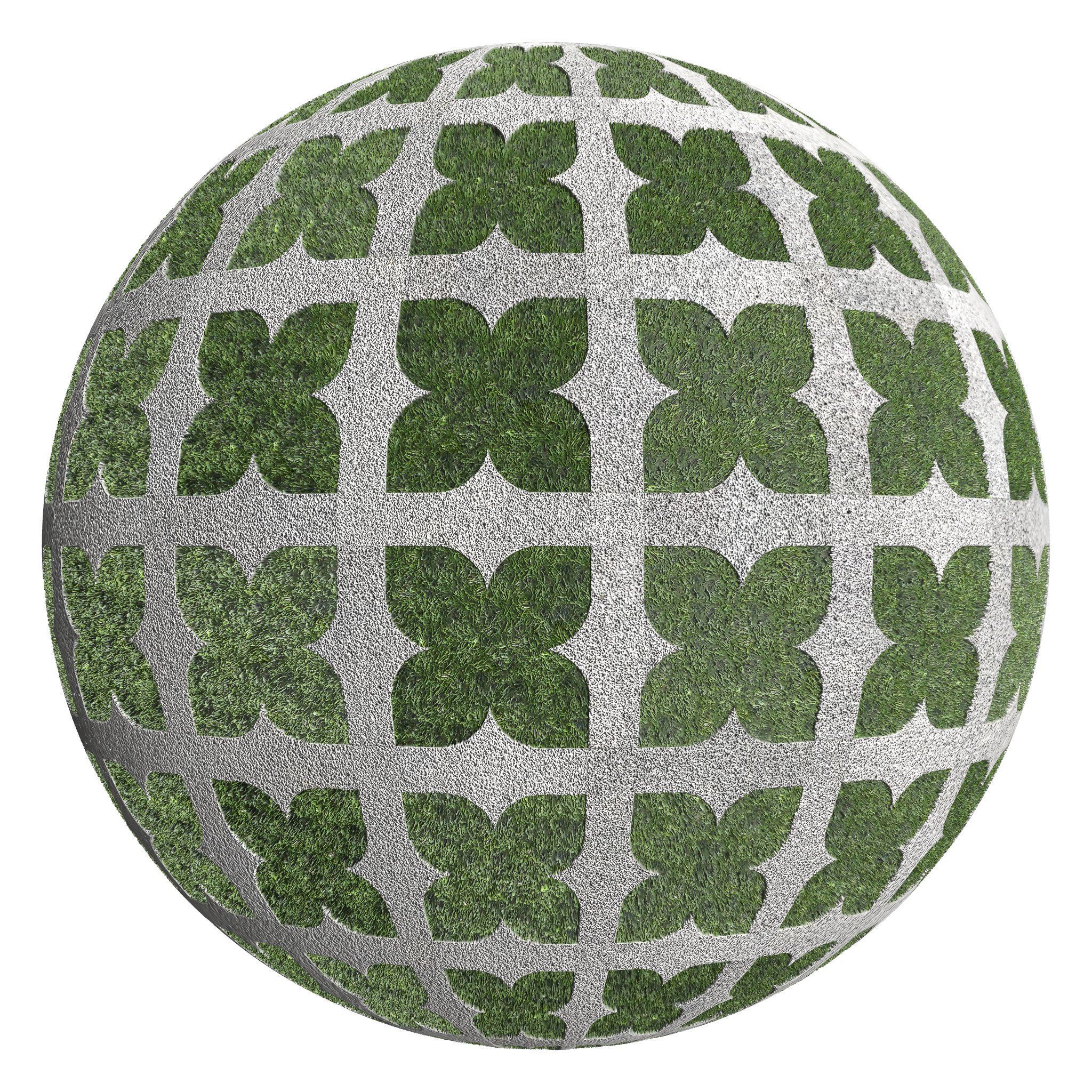 3D sphere preview of Mondo Grass, Four Leaf seamless texture