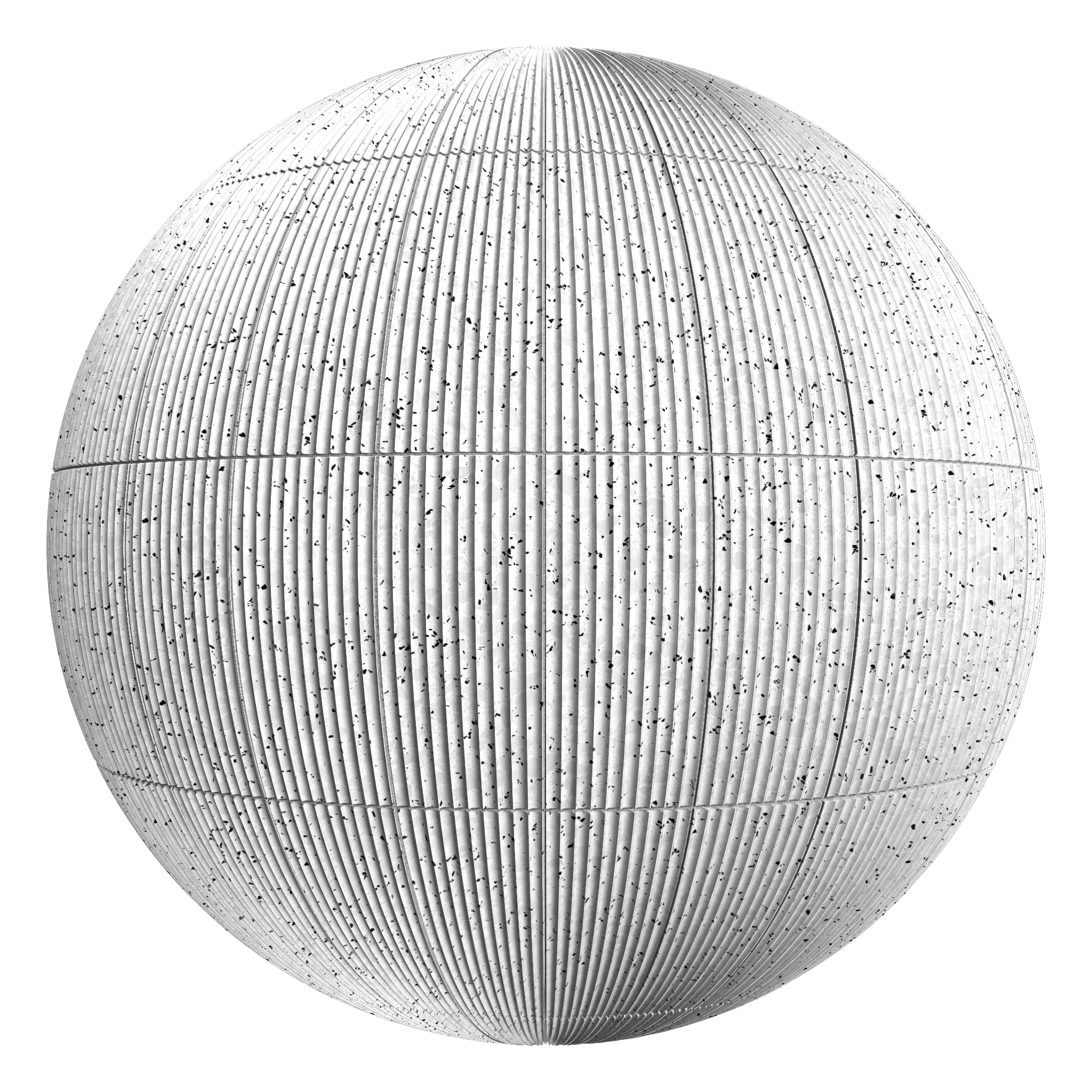 3D sphere preview of Fluted Mono Terrazzo, Stack seamless texture