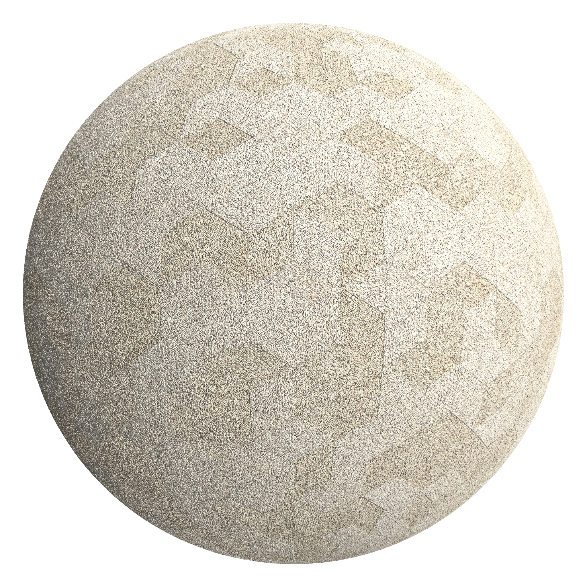 3D sphere preview of Oatmeal Loop Pile Carpet, Cubic seamless texture