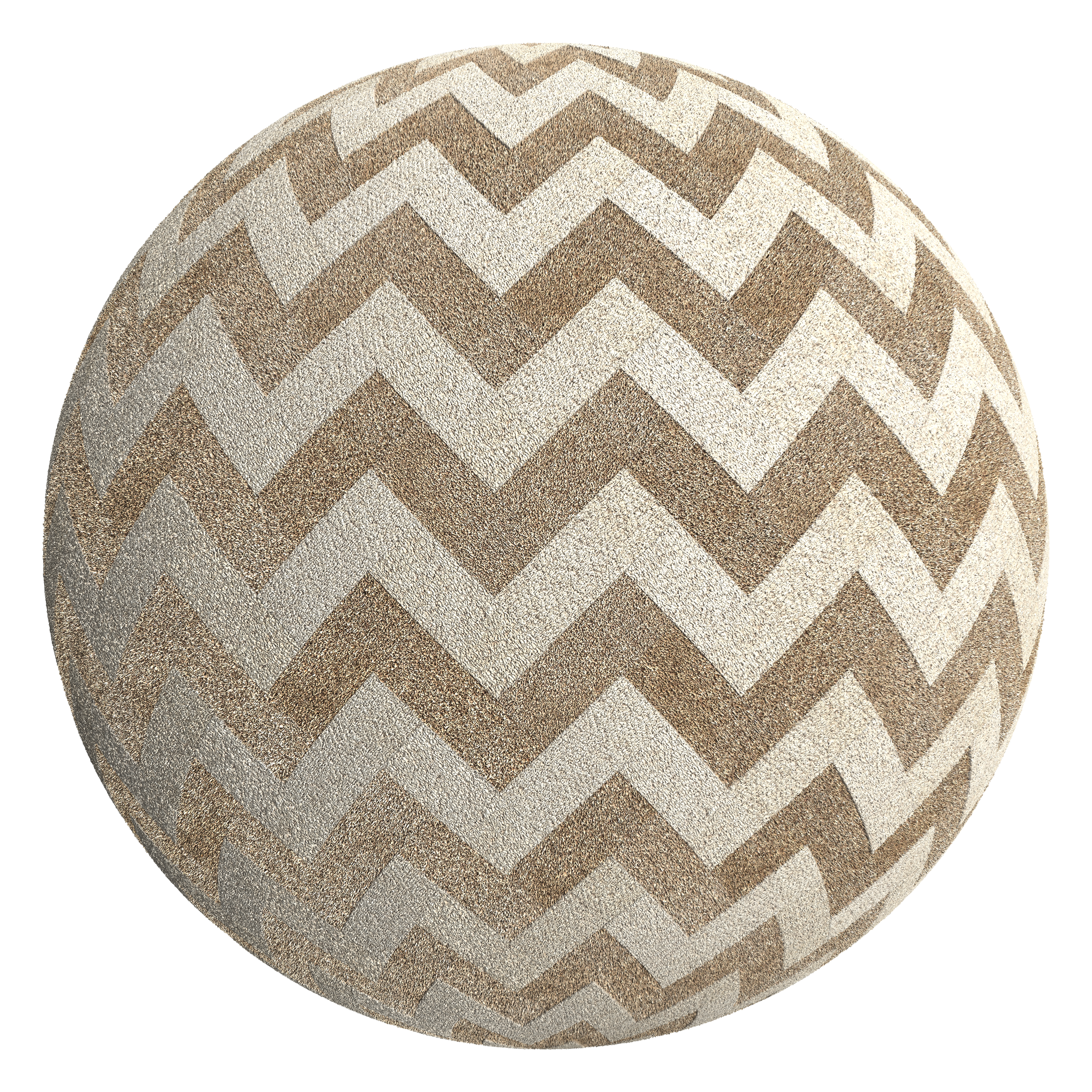 3D sphere preview of Oatmeal Loop Pile Carpet, Herringbone seamless texture