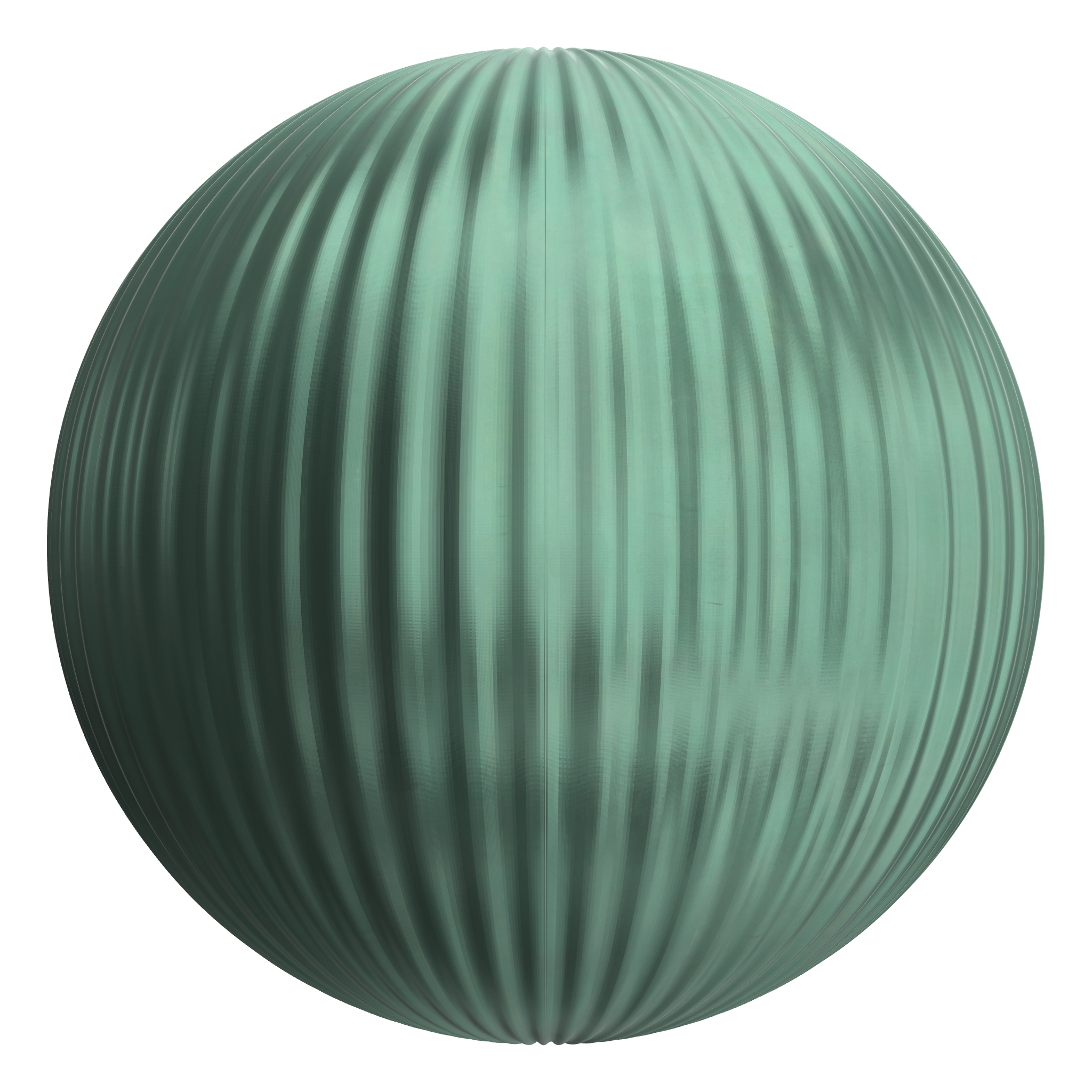 3D sphere preview of Corrugated Patinated Copper seamless texture