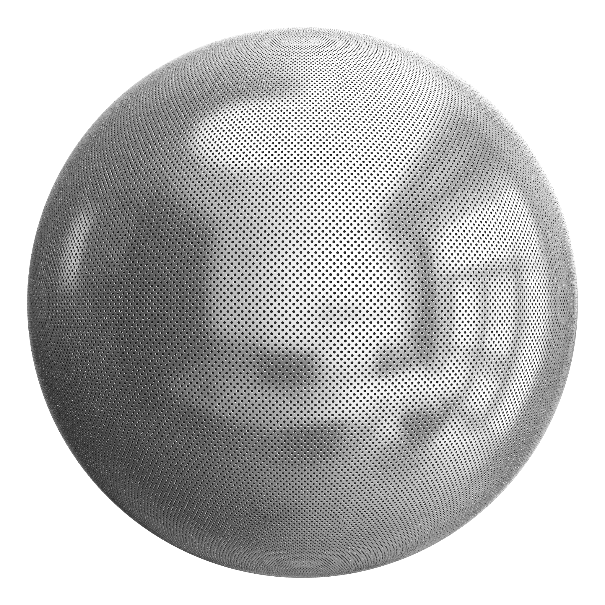 3D sphere preview of Perforated Metal seamless texture