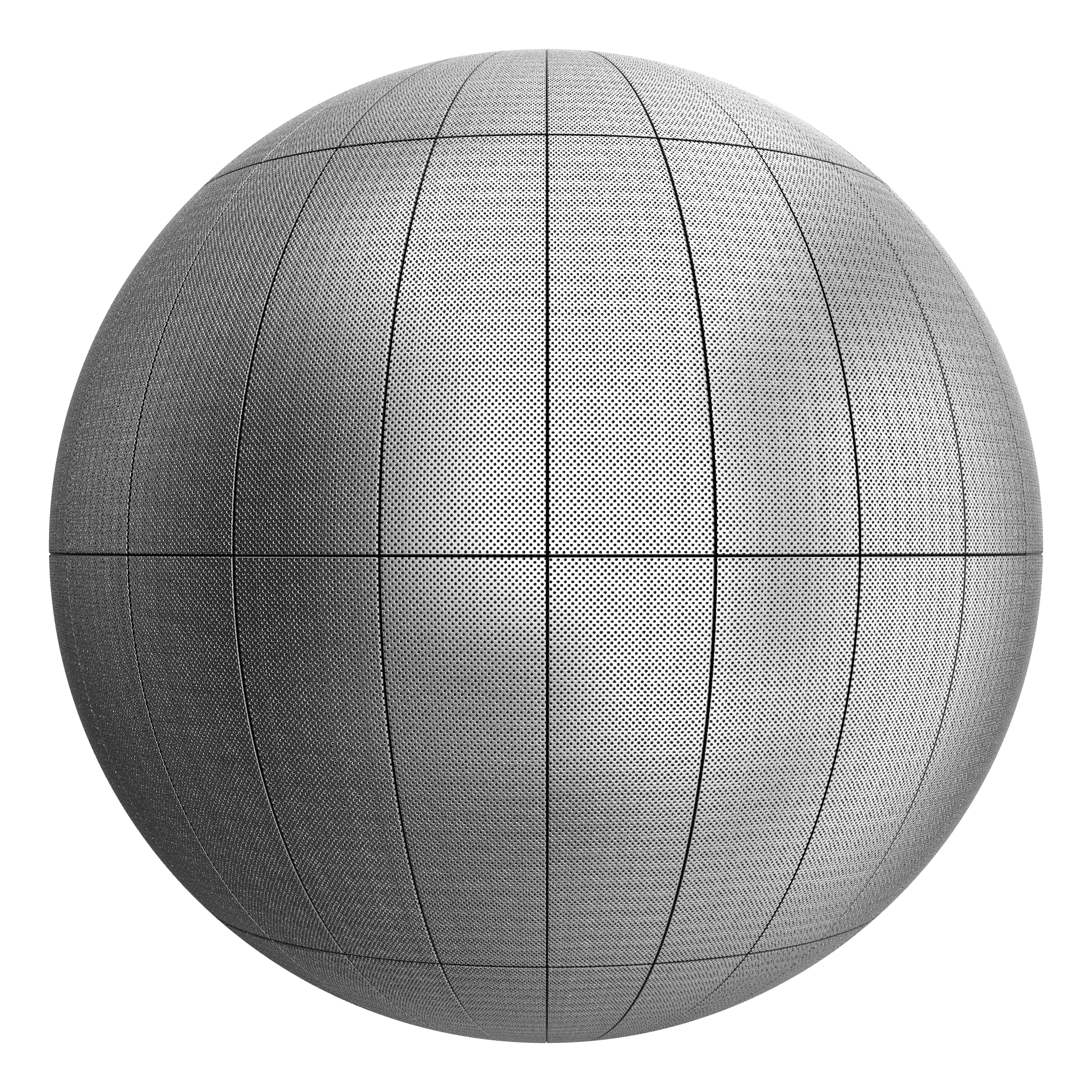 3D sphere preview of Perforated Metal, Stack seamless texture