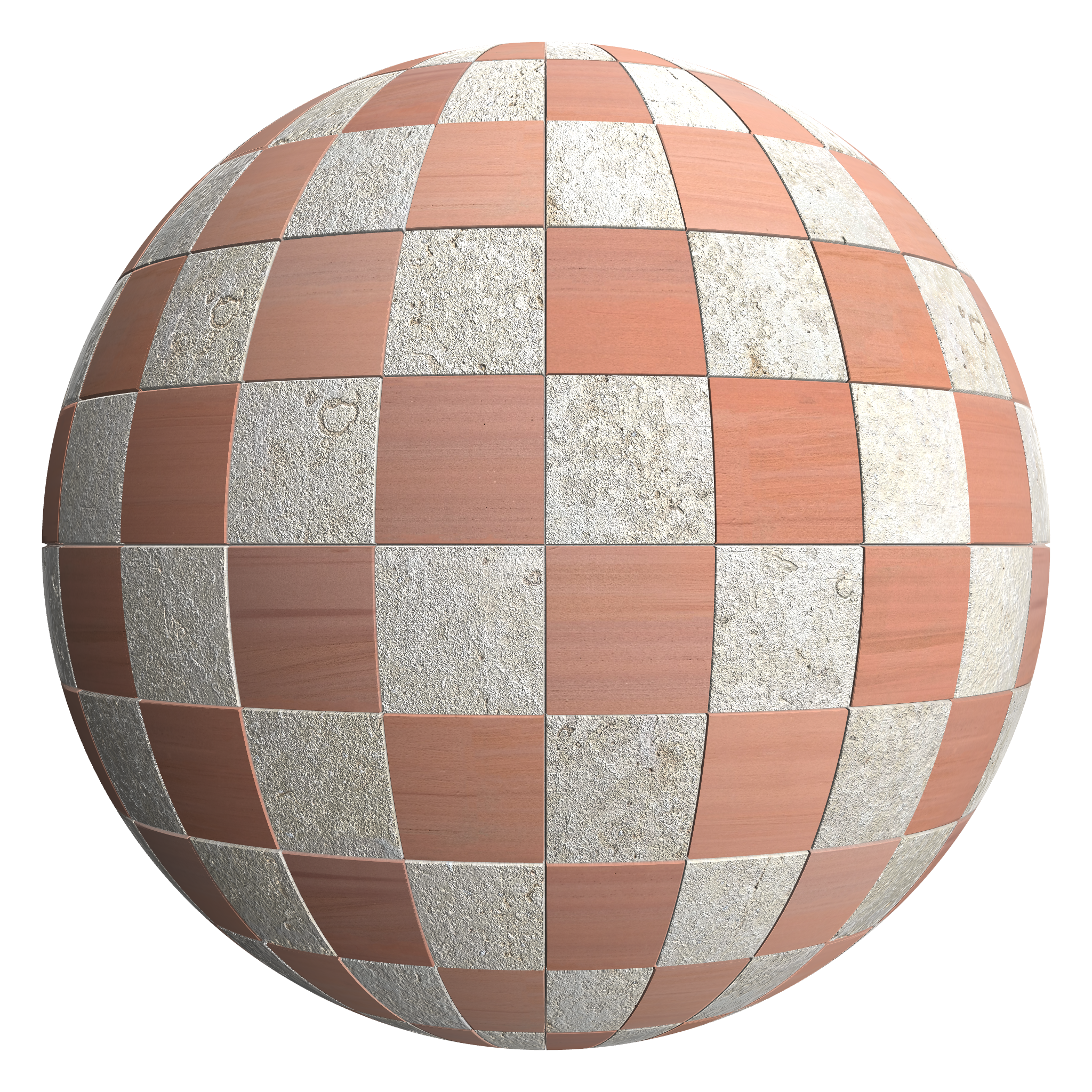 3D sphere preview of Red Sandstone and Limestone, Stack seamless texture