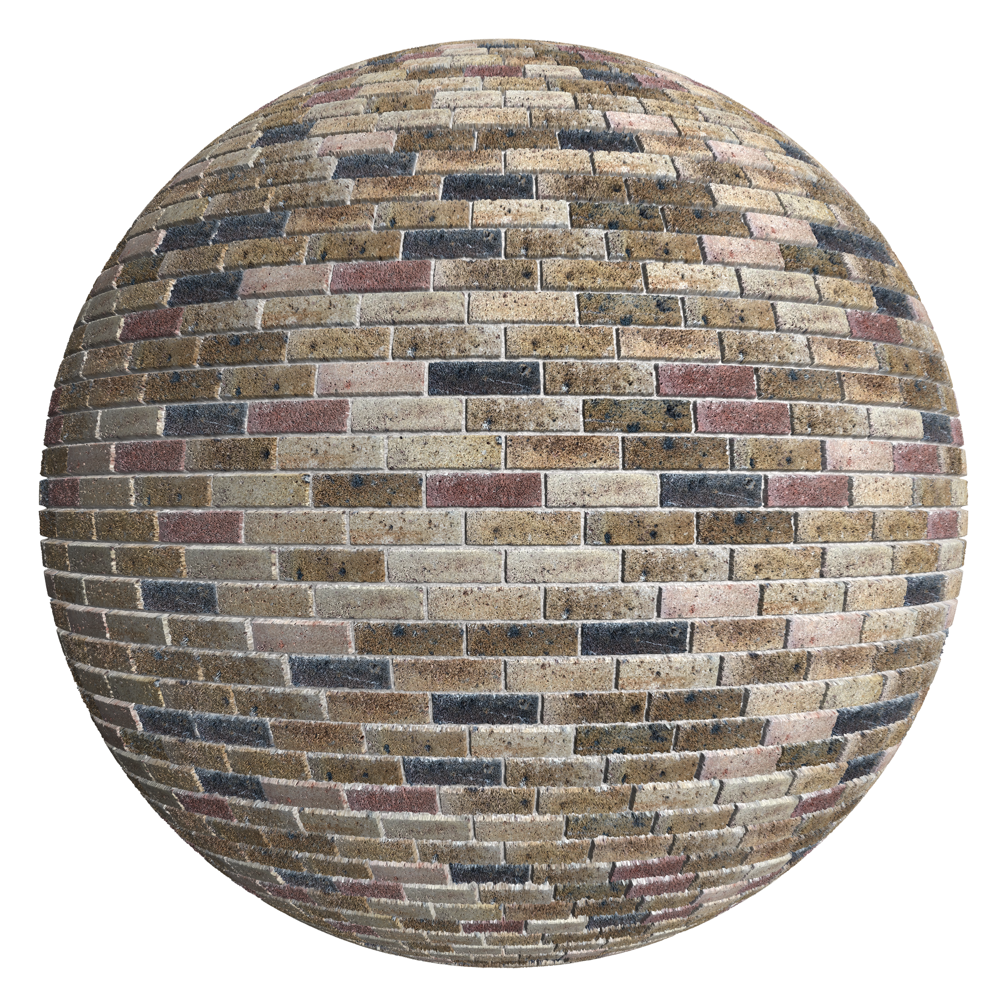 3D sphere preview of Scherzer Brick, 1/3 Stretcher seamless texture